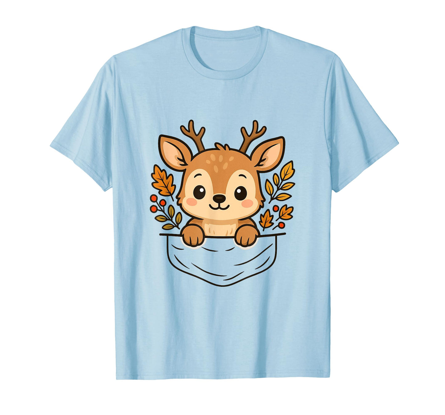 Deer Pouch Design for Kids and Children Kawaii Style T-Shirt