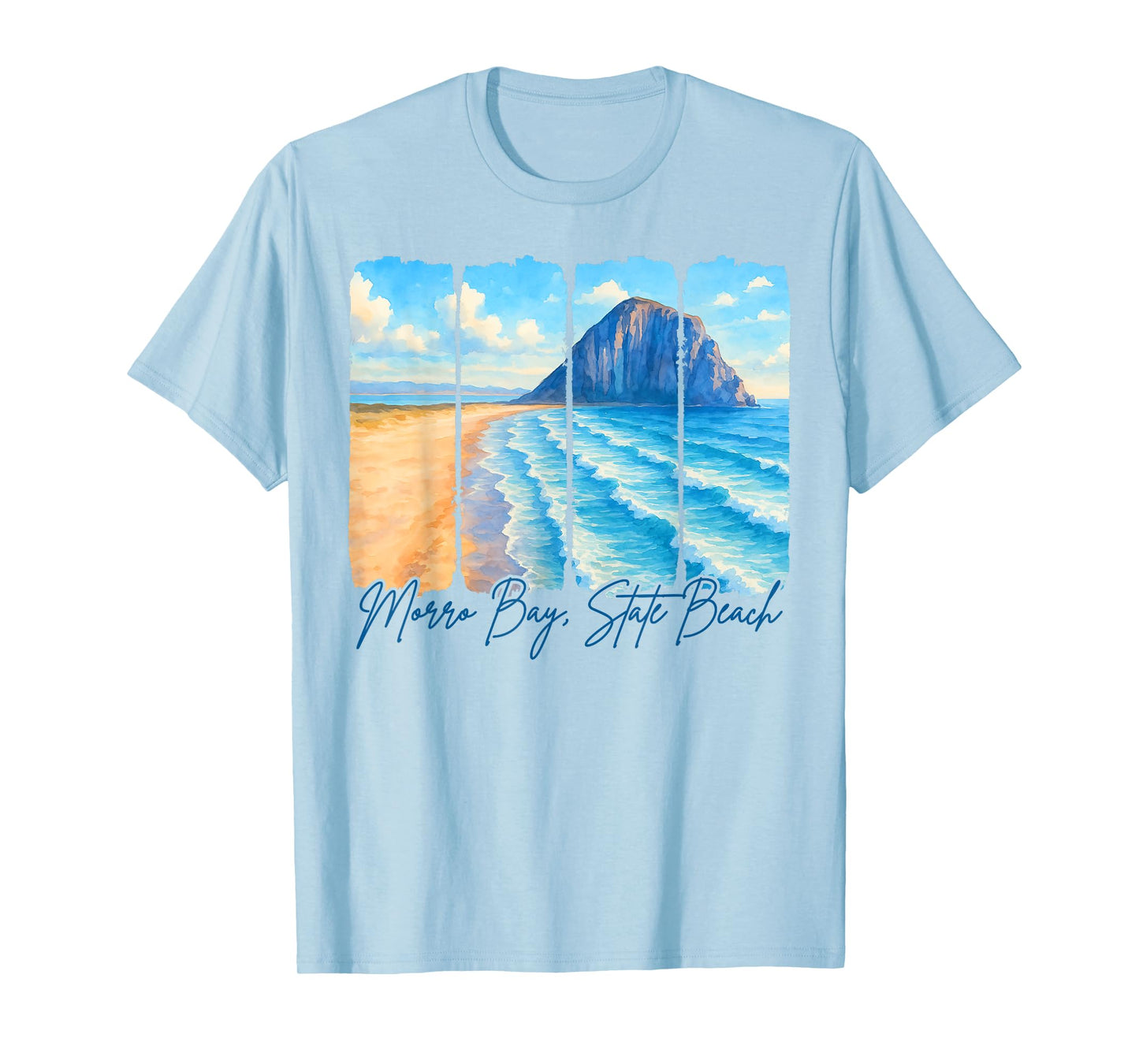Morro Bay State Beach Travel Brushstroke Morro Bay Souvenir T-Shirt