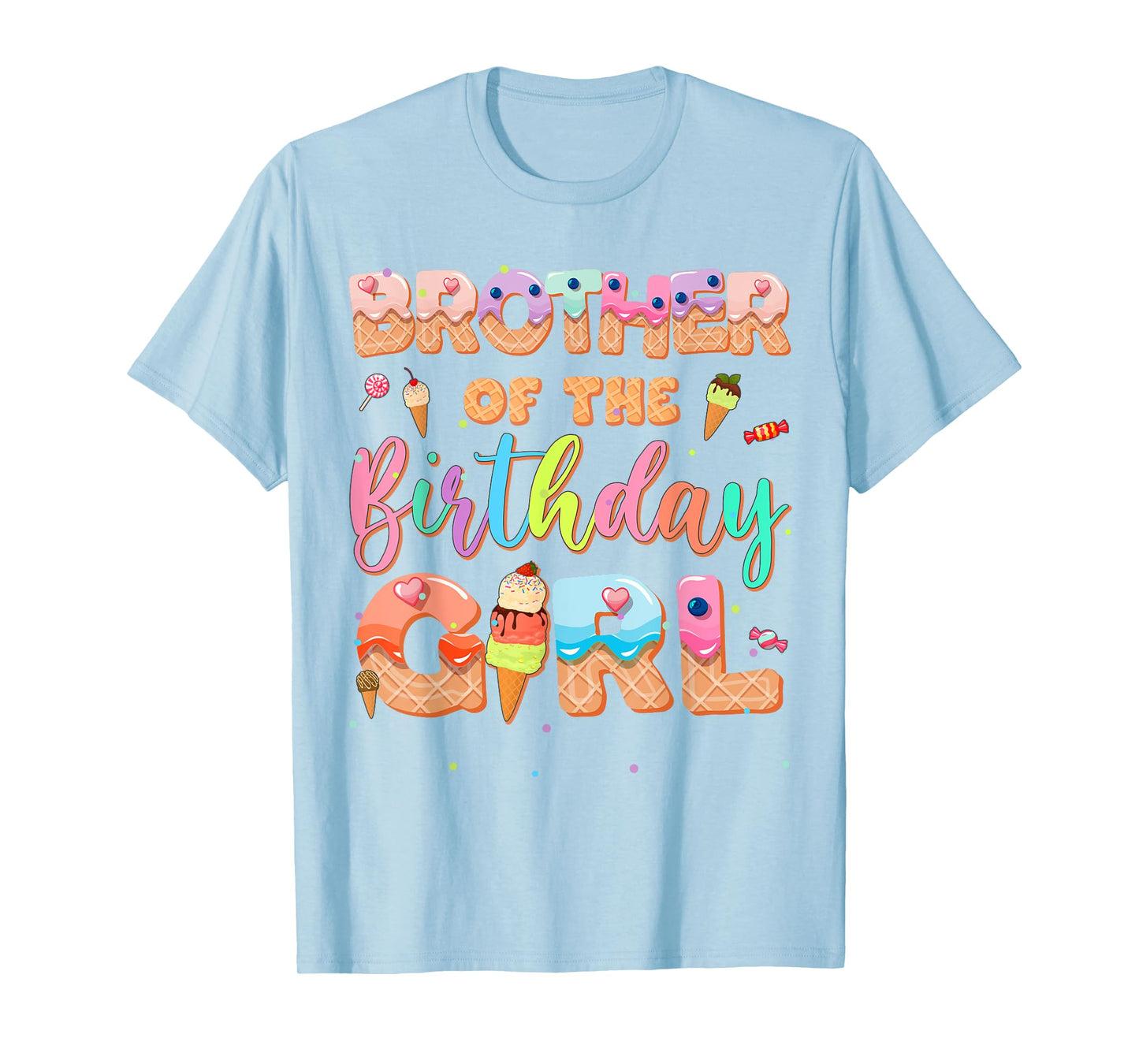Brother Of The Birthday Ice Cream Family Matching Party T-Shirt
