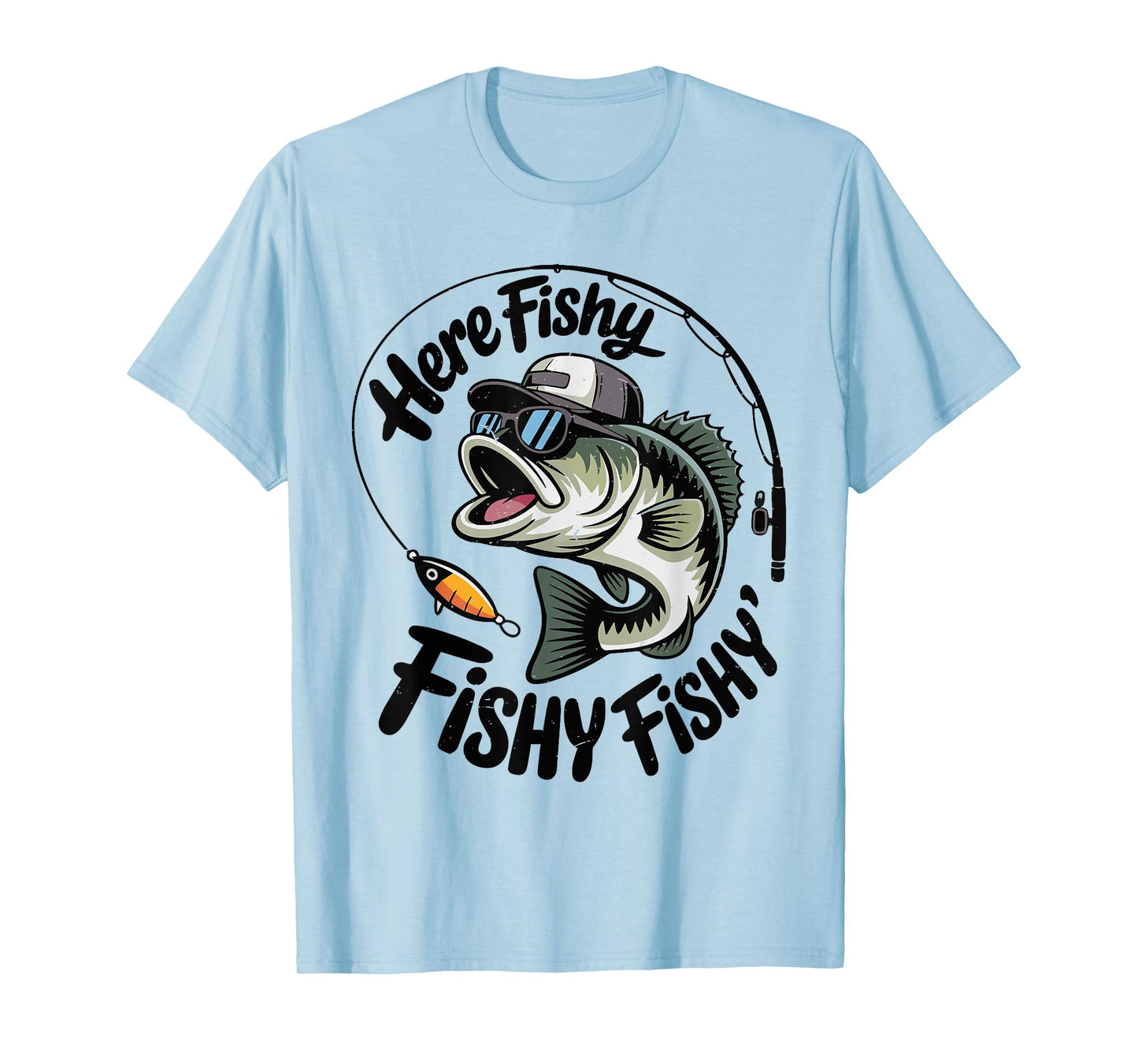 Toddler Boy Here-Fishy Funny Fishing Buddy Bass Fisherman T-Shirt