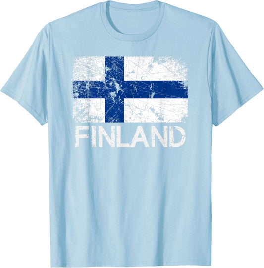 Finnish Flag T-Shirt | Vintage Made In Finland Gift T-Shirt