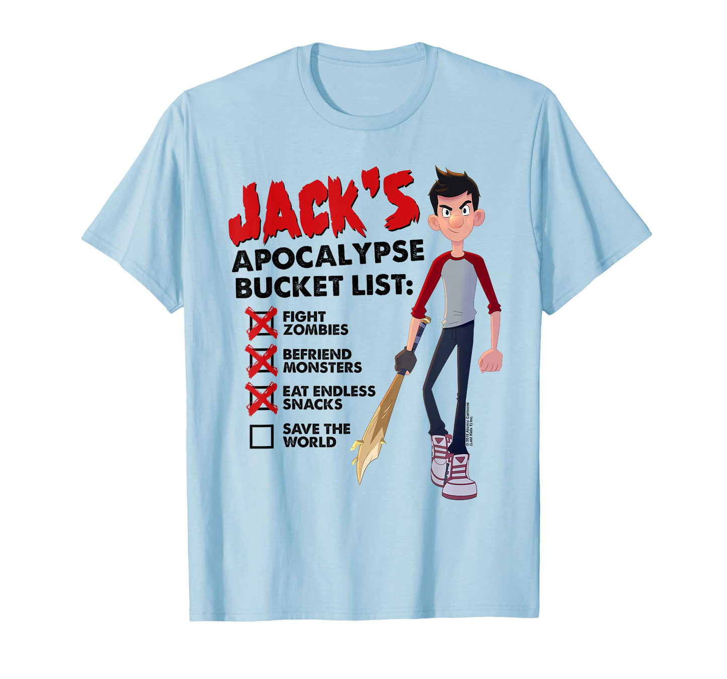 The Last Kids on Earth Jack's Apocalypse Bucket List T-Shirt - T-Shirt | Light Blue