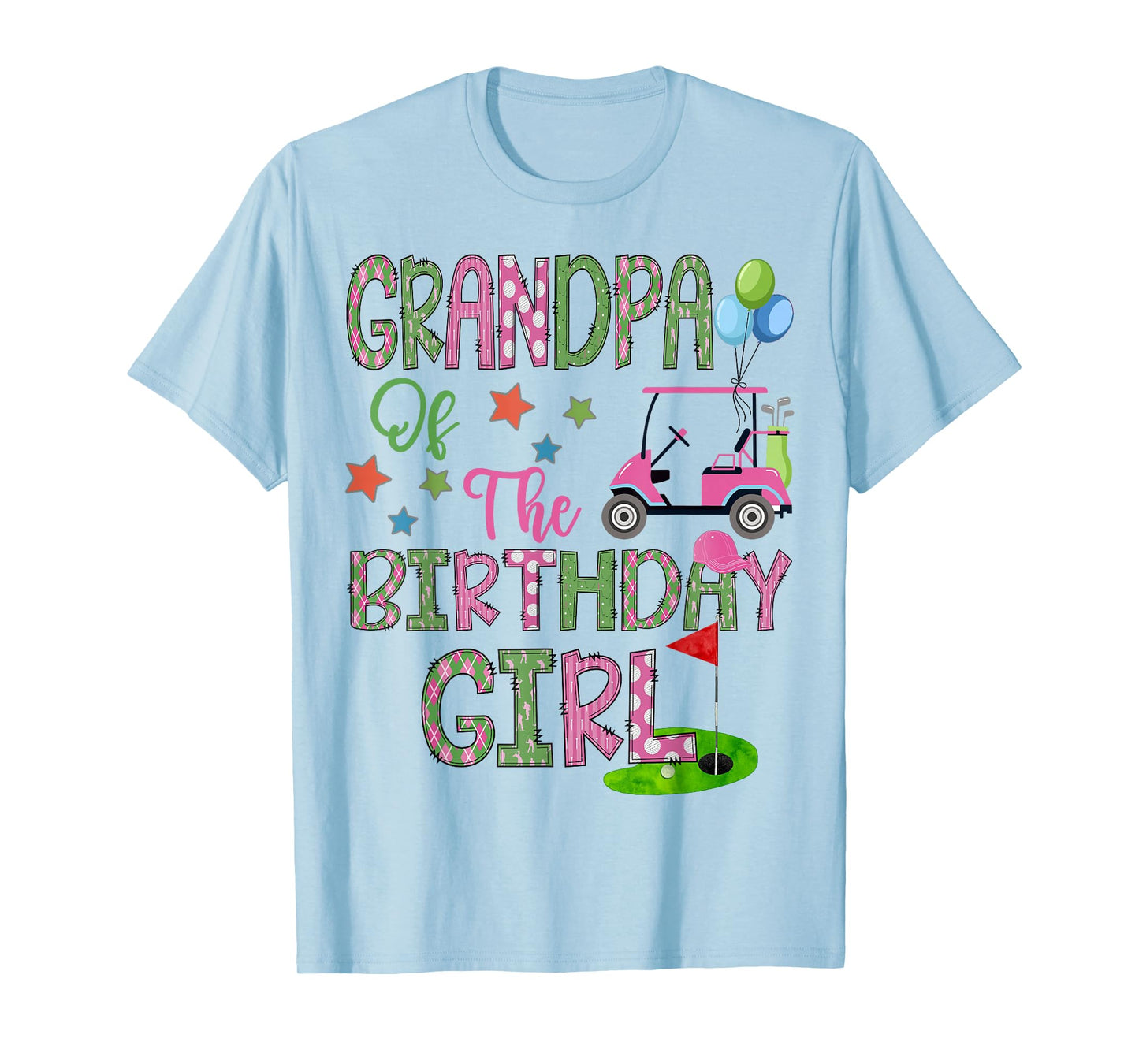 Grandpa Of The Birthday Girl Hole In One Golf 1St Bday T-Shirt