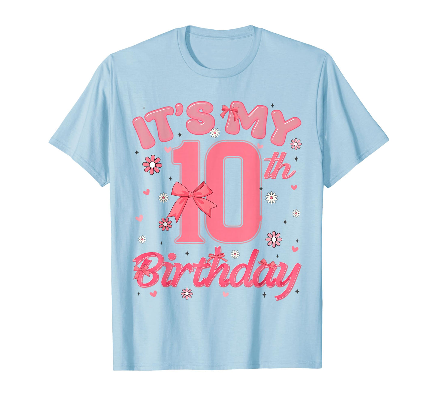 Its My 10th Birthday Girl Coquette 10 Year Olds Gifts Tee T-Shirt