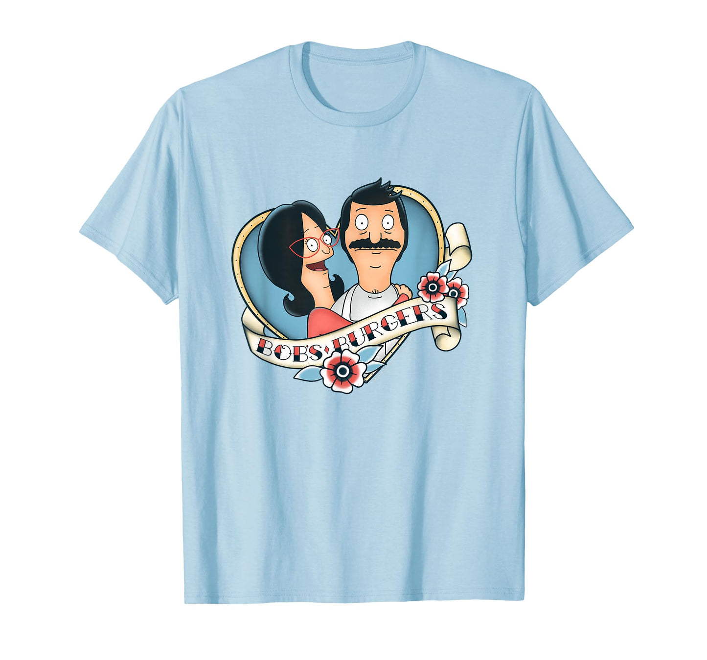 Bob's Burgers Bob And Linda Heart Shape Tattoo Style Logo T-Shirt