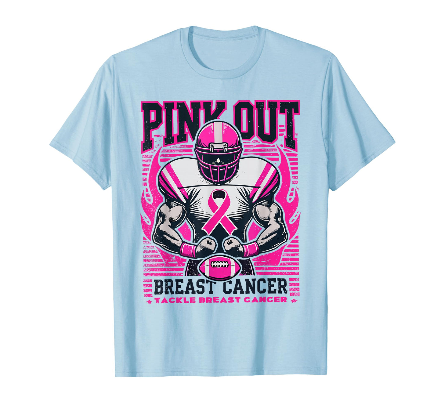 Pink Out Tackle Breast Cancer Awareness American Football T-Shirt