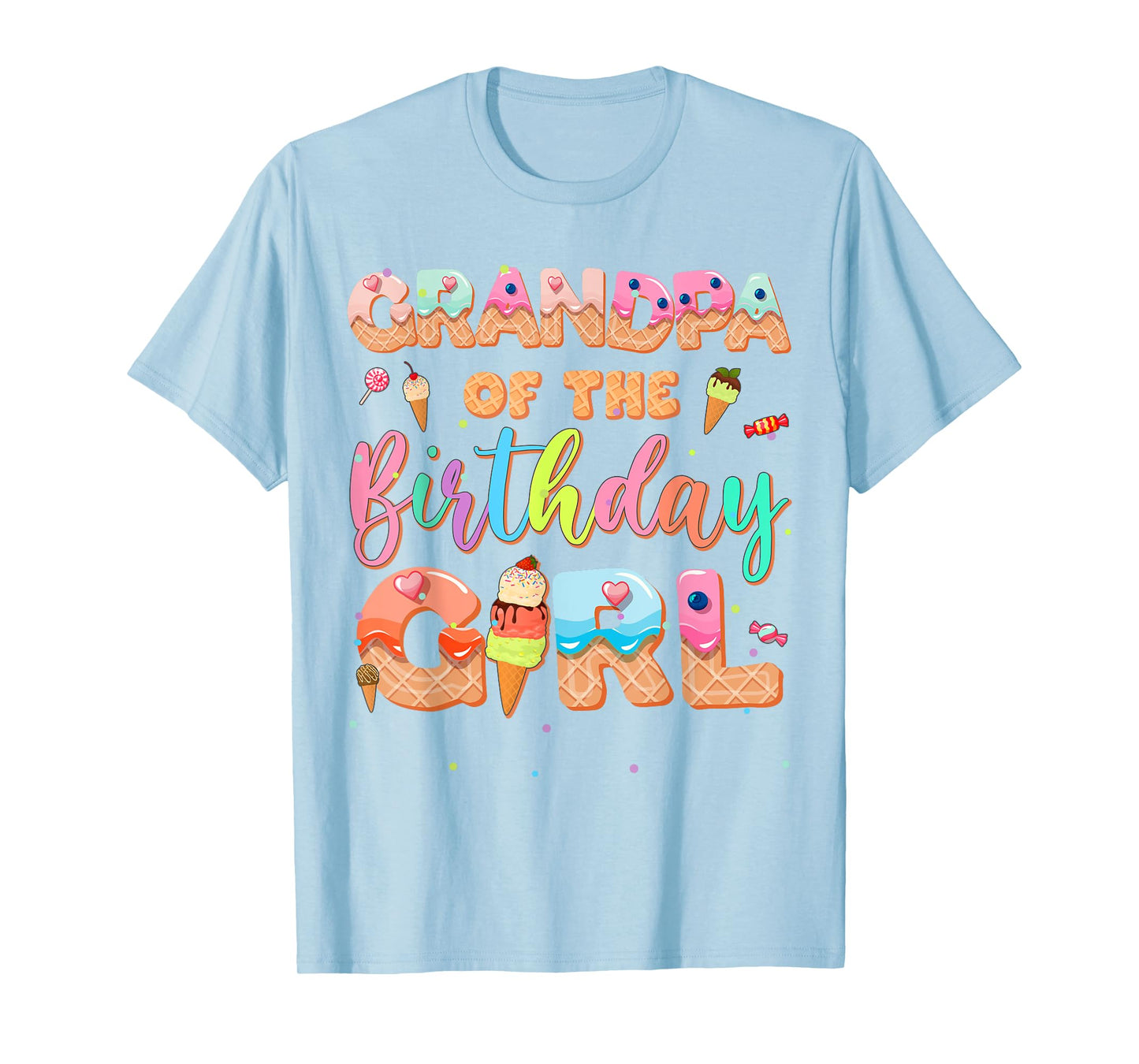Grandpa Of The Birthday Ice Cream Family Matching Party T-Shirt