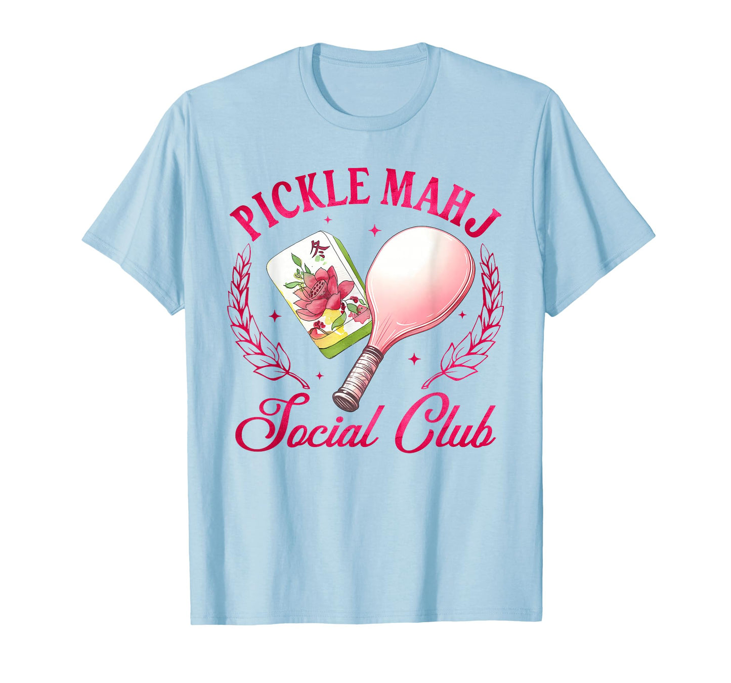 Pickleball & Mahjong Lover Funny Pickle Mahj Social Club T-Shirt