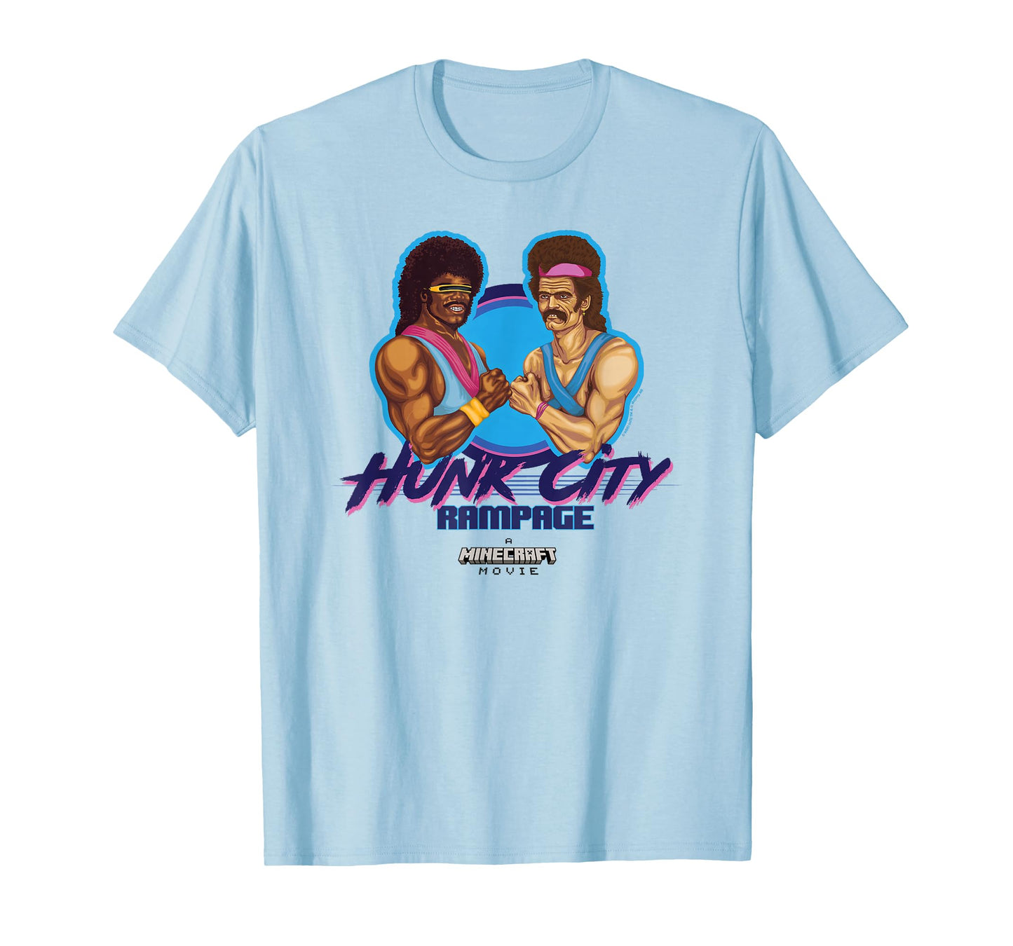 A Minecraft Movie Hunk City Rampage Powerful 90's Logo T-Shirt