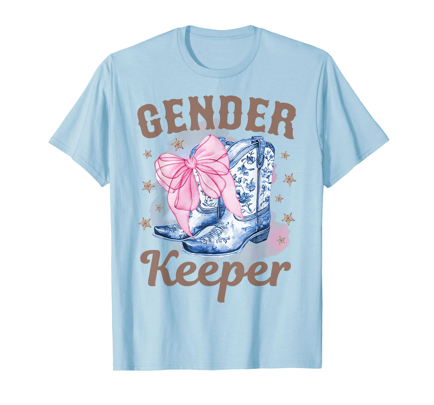 Boots Or Bows Gender Keeper of The Gender Reveal Family Mom T-Shirt