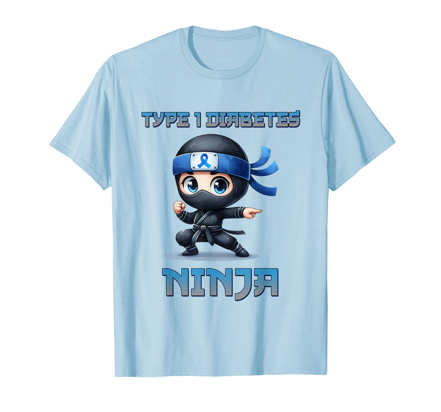 Type 1 Diabetes Awareness Ninja T1D Warrior Fighter Kids T-Shirt