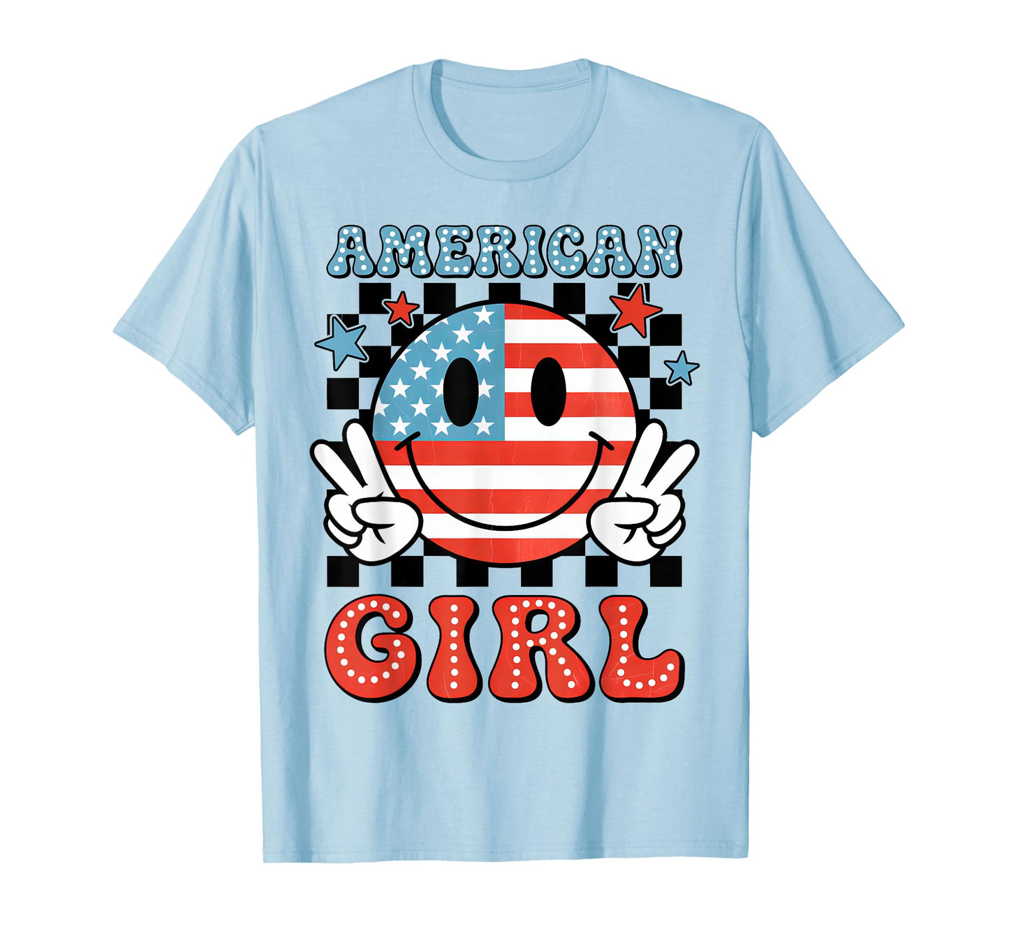 Funny American Girl Toddler Teens Kids 4th of July Patriotic T-Shirt