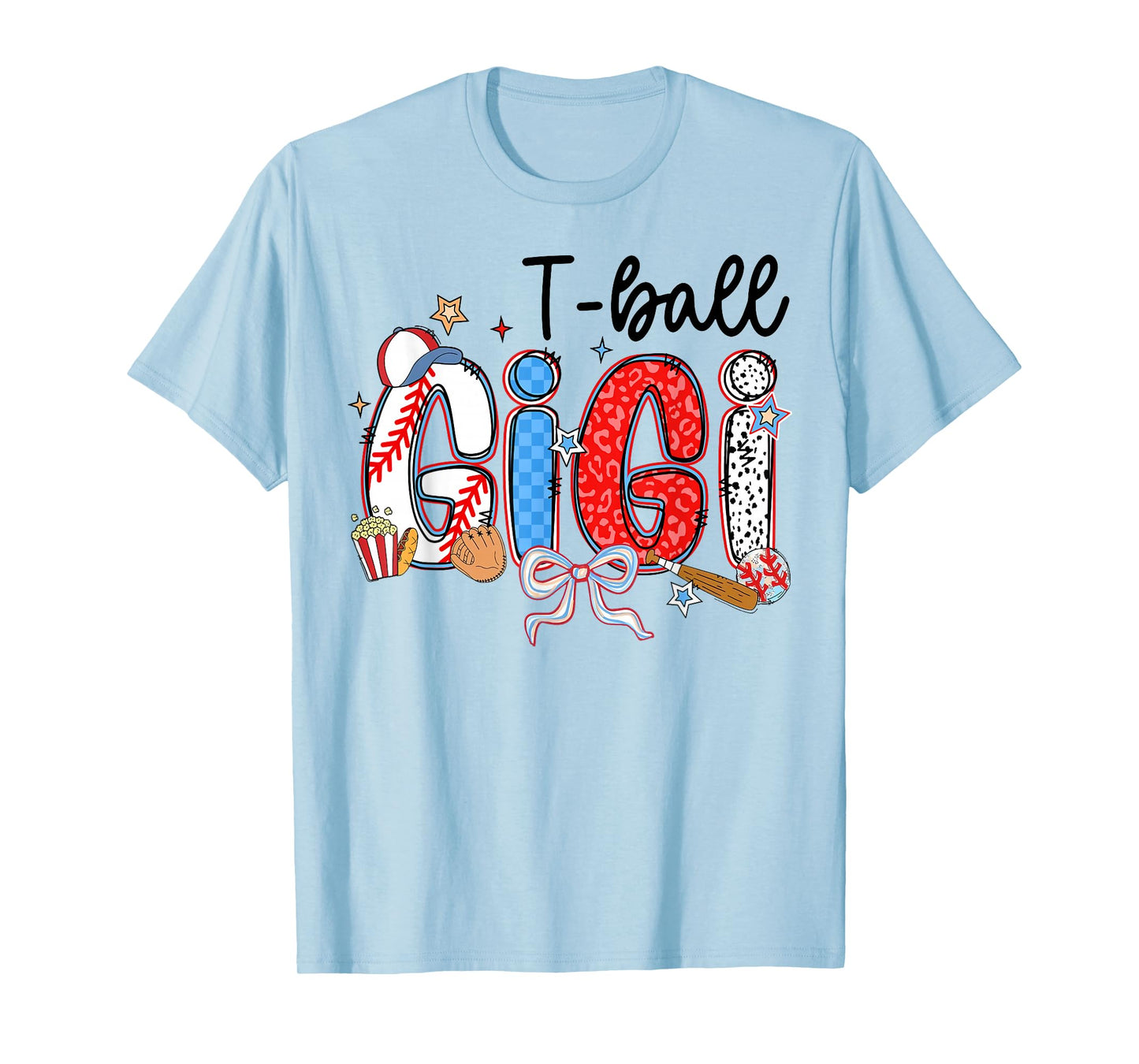 T Ball Gigi Coquette Bow Tee Ball Matching Women Girls T-Shirt