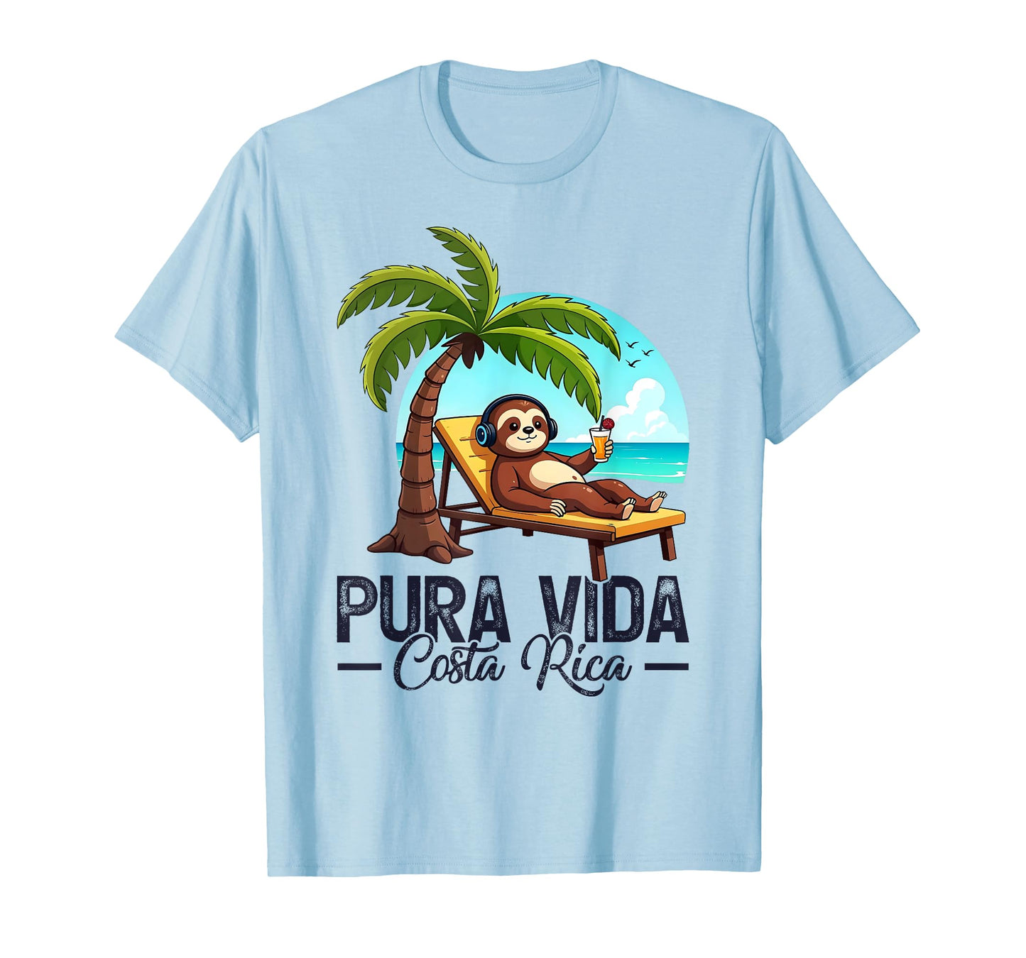 Sloth Summer Family Vacation Costa Rica Beach Pura Vida T-Shirt