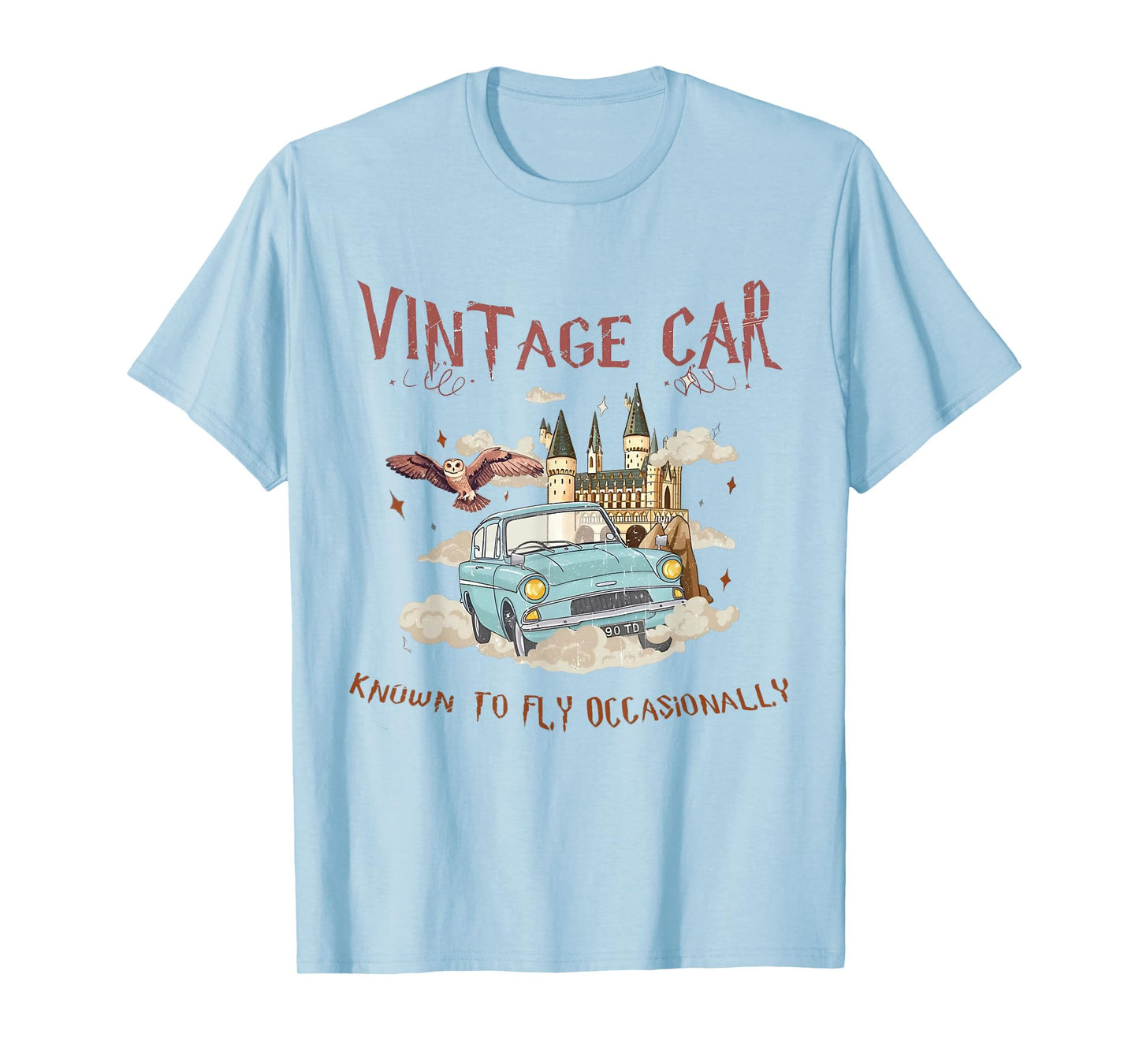 Humor Vintage Flying Car Dreamer Villa Cute Fairy Lovers T-Shirt