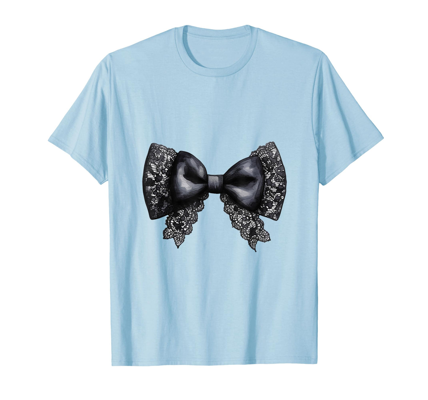 Black Lace Bow Design Girly T-Shirt