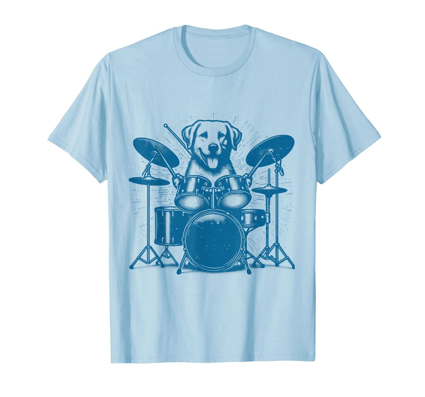 Drummer Dog Playing Drums Vintage Art Dog On Drums T-Shirt for Men Women