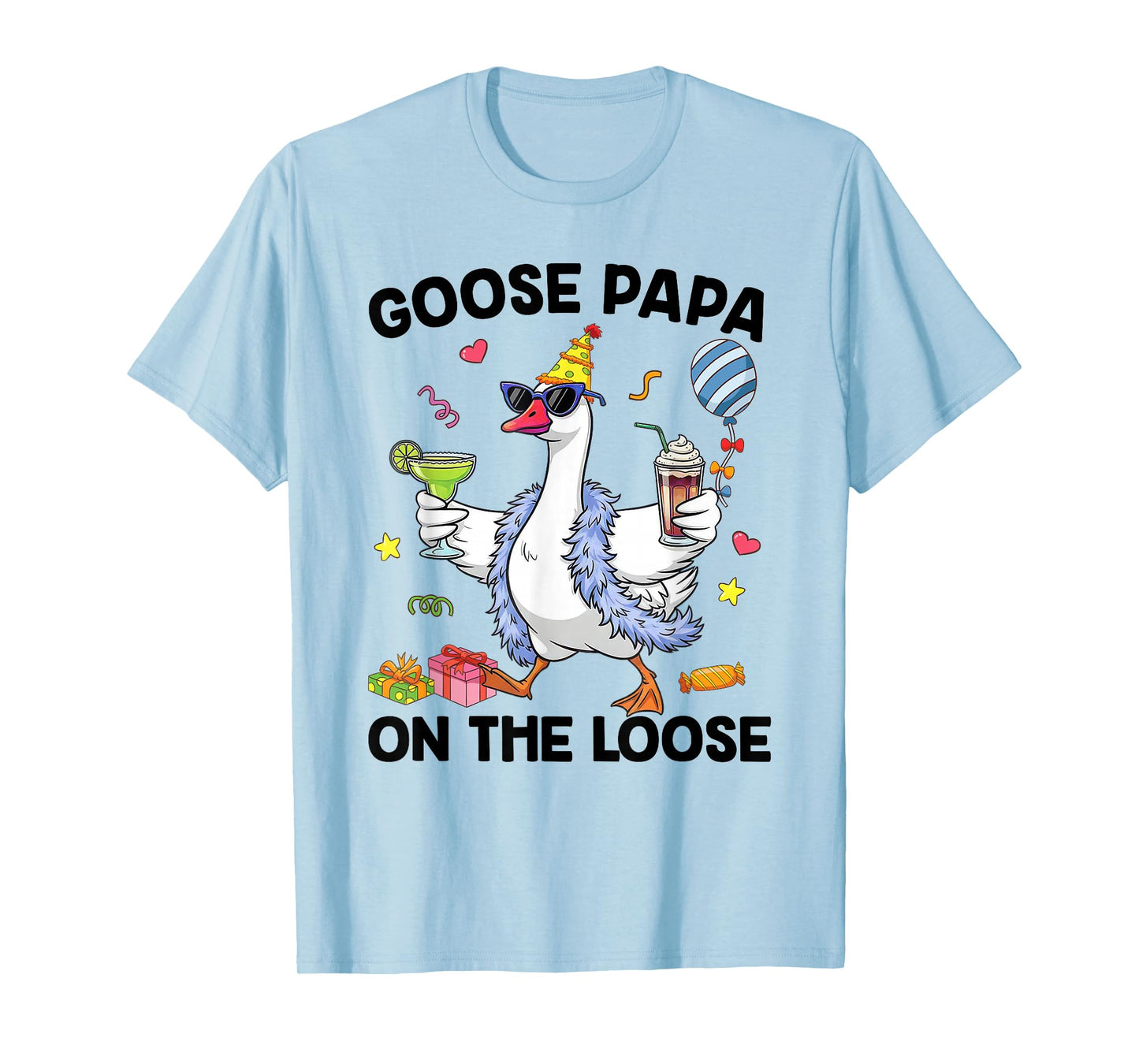 Papa Goose On The Loose Funny Birthday Matching Family T-Shirt