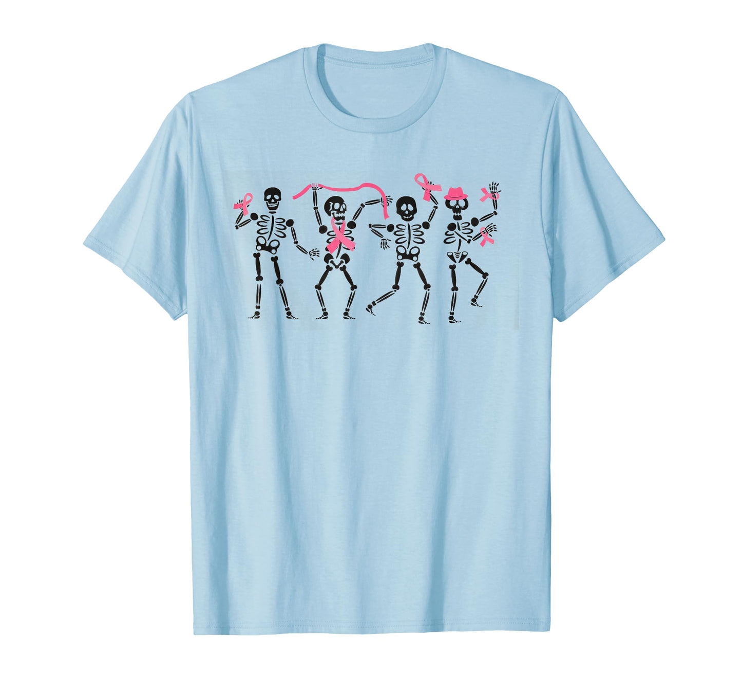 Pink Ribbon Breast Cancer Awareness Skeleton Women Men Kids T-Shirt