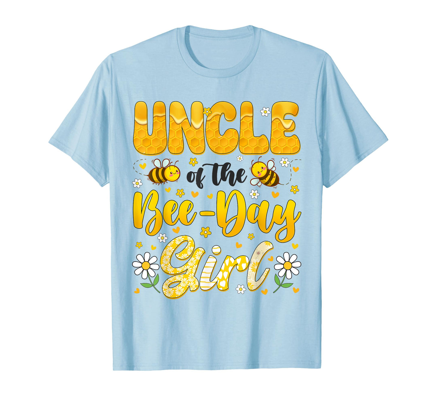 Uncle Of The Bee Day Girl Flower Birthday Family Matching T-Shirt
