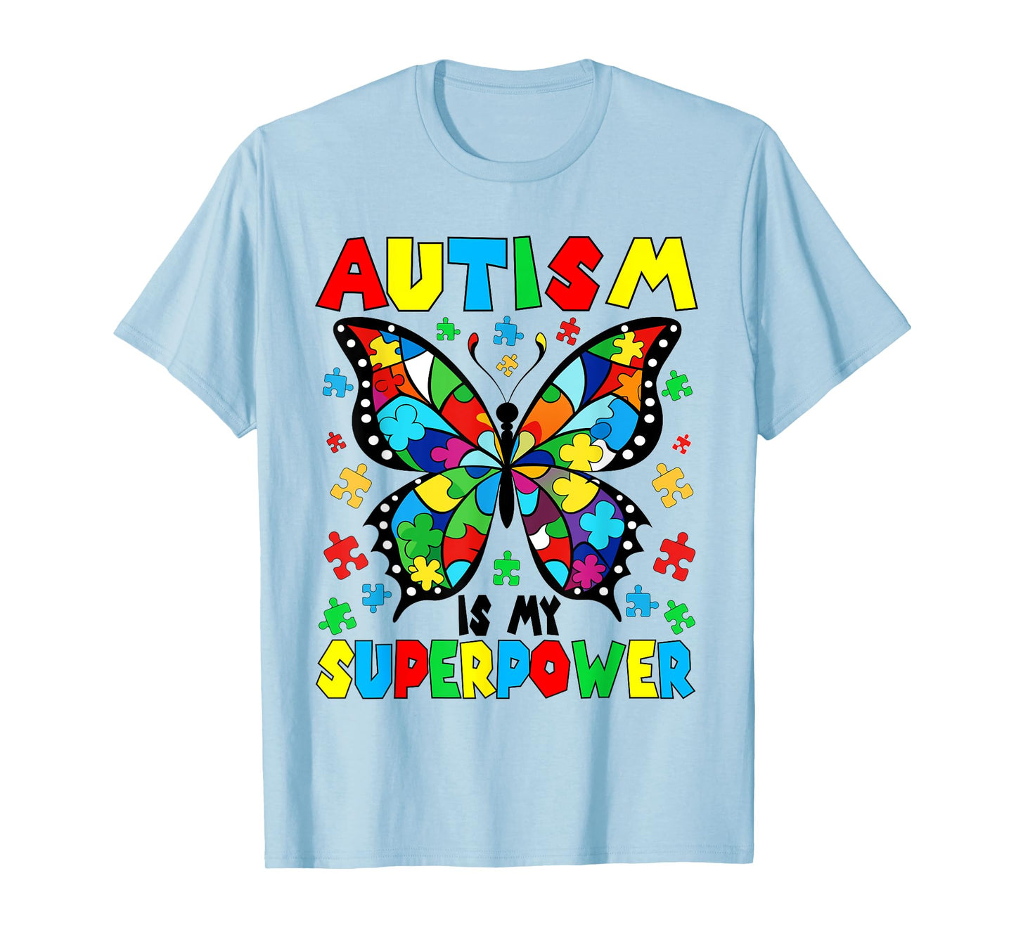 Cute Butterfly Autism Is My Superpower Autism Girl boy Kids T-Shirt