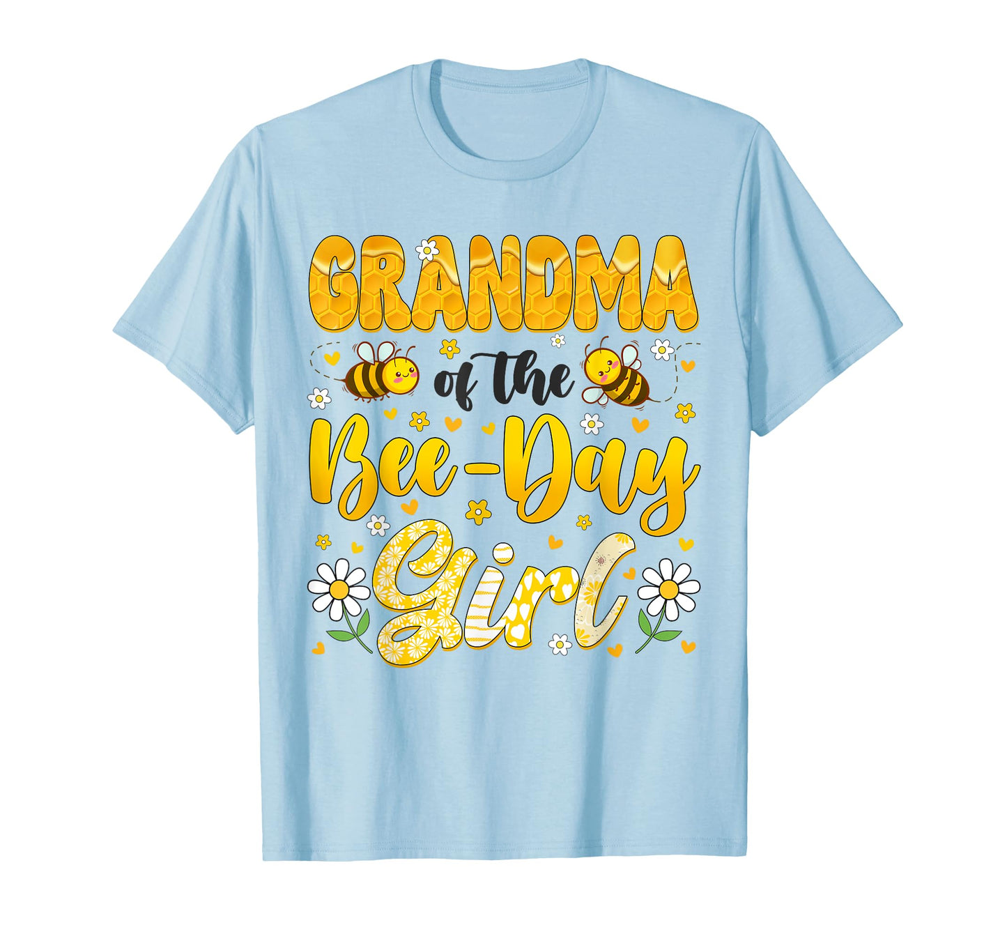 Grandma Of The Bee Day Girl Flower Birthday Family Matching T-Shirt