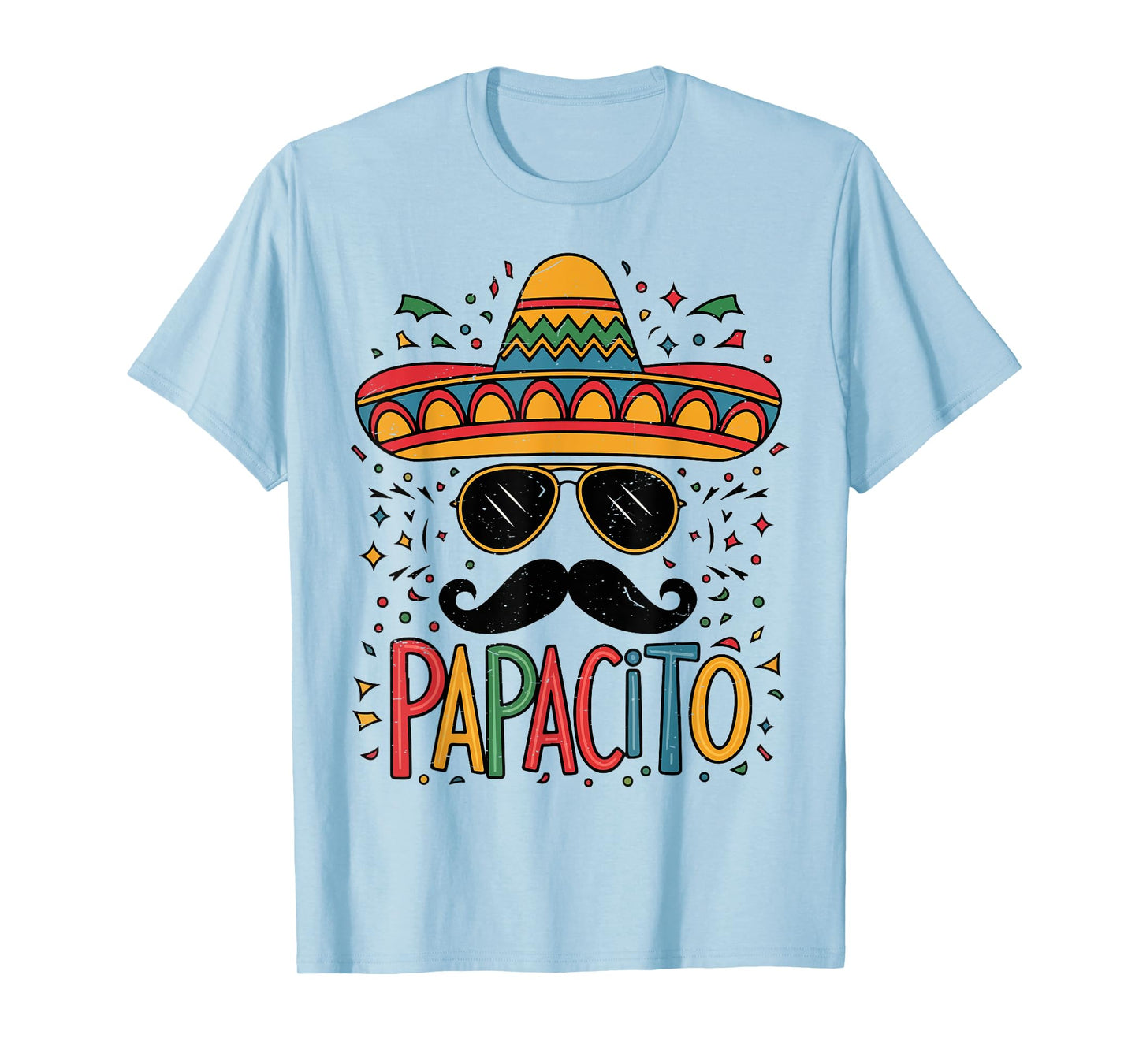 Papacito Cinco Mayo Sombrero Funny Mexican Dad Father Men T-Shirt