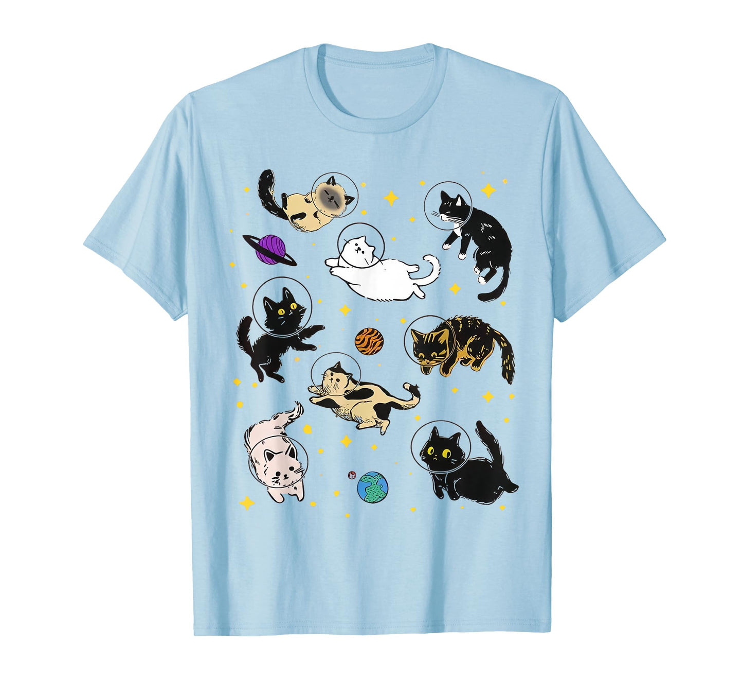 Funny Catsa Cat Astronauts Kitten Space Women Girls Kids Men T-Shirt