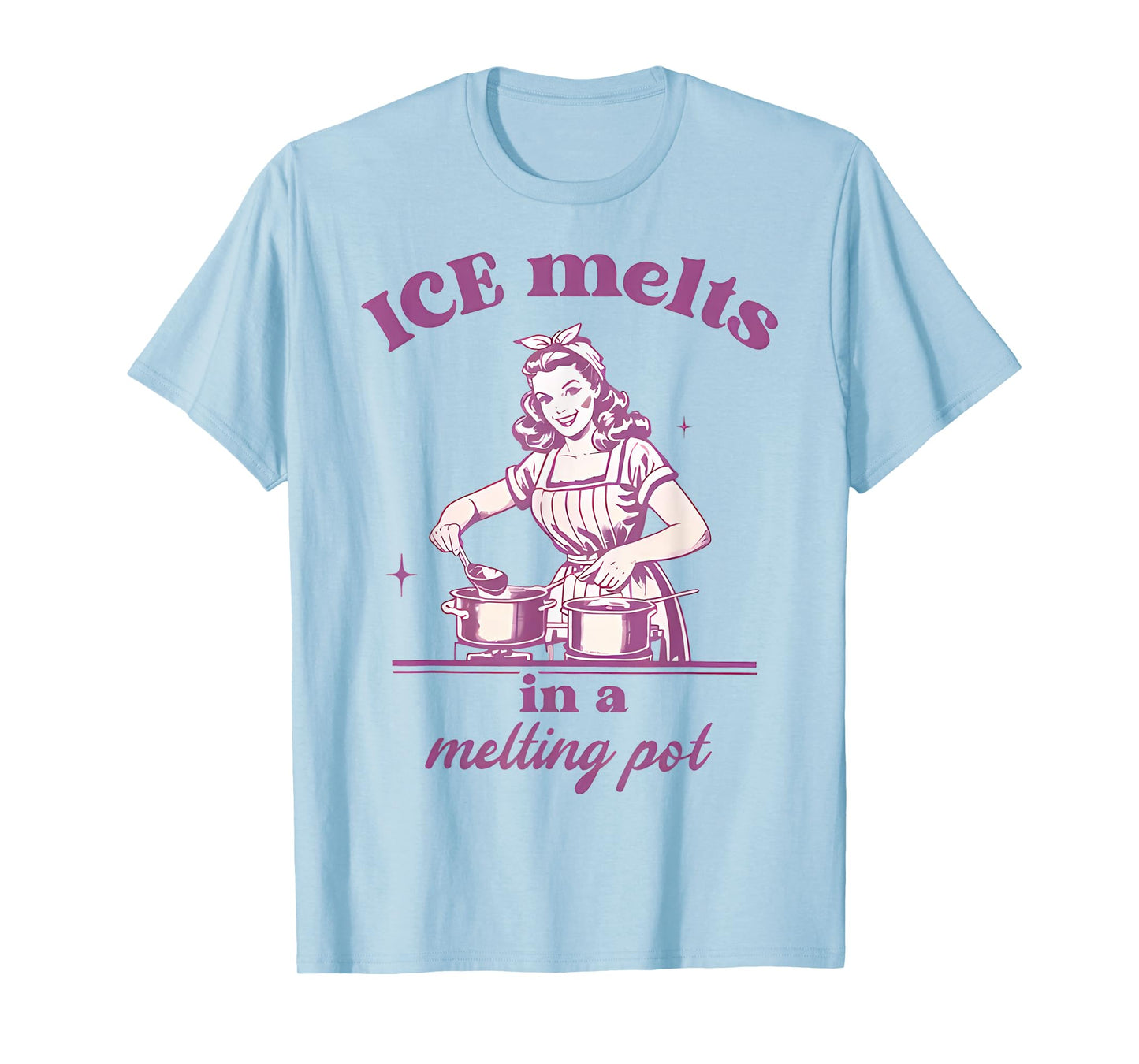 ICE melts in a melting pot Vintage Retro Anti-ICE T-Shirt