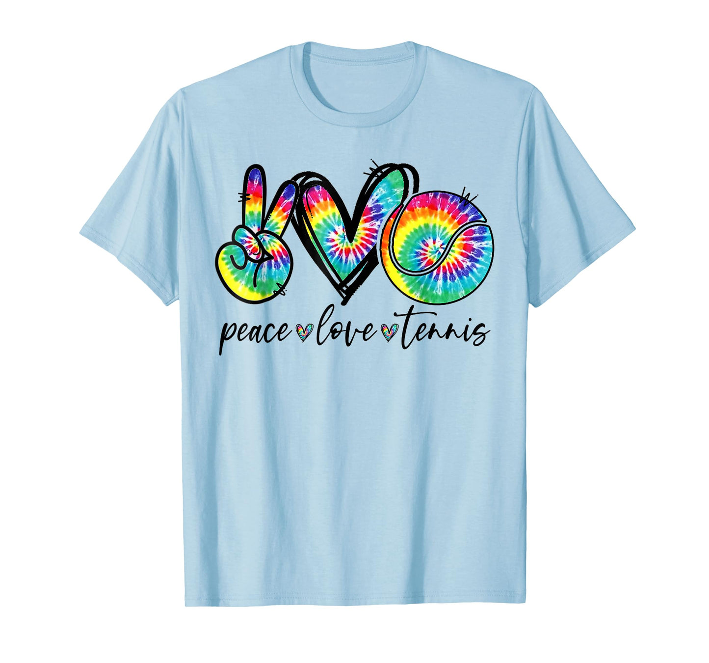 Peace Love Tennis Tie Dye Funny Tennis Lovers T-Shirt