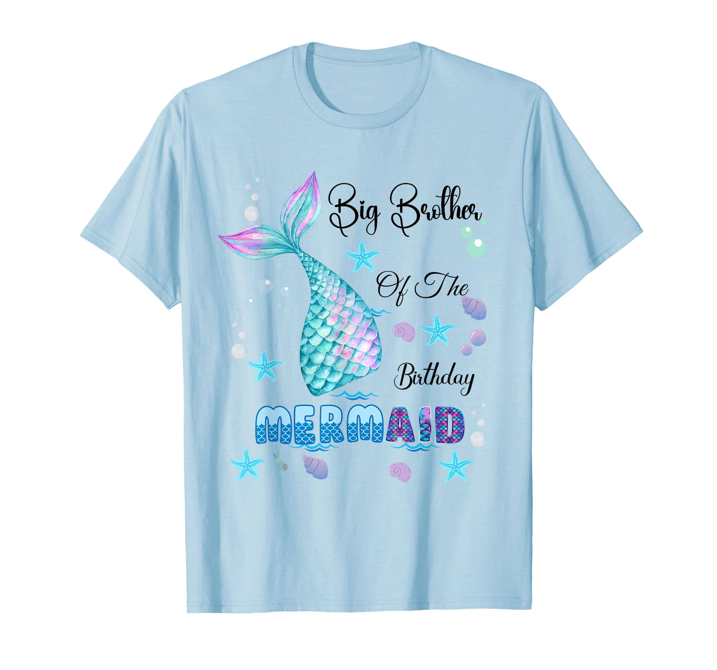 Big Brother Of The Birthday Mermaid Bday Party Mermaid Kids T-Shirt