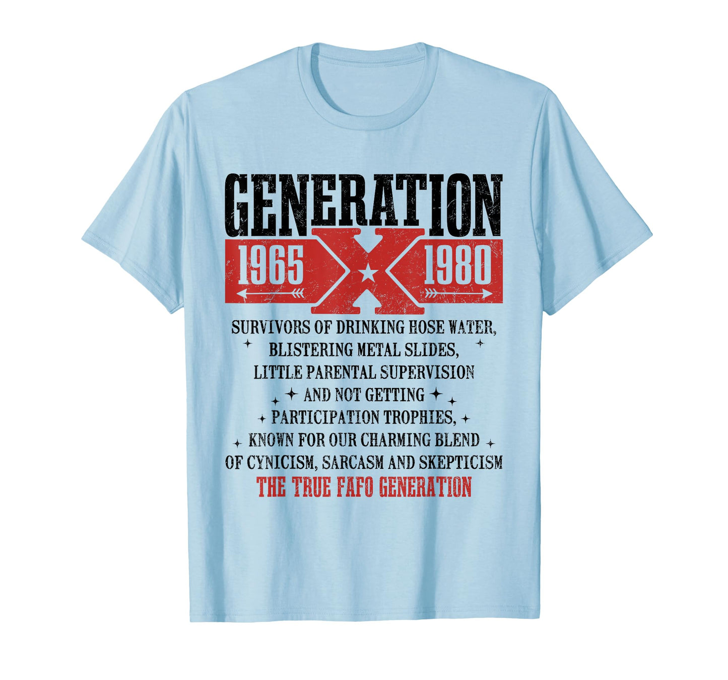 Vintage GenerationX 1965 1980 GenX Funny Generation Saying T-Shirt