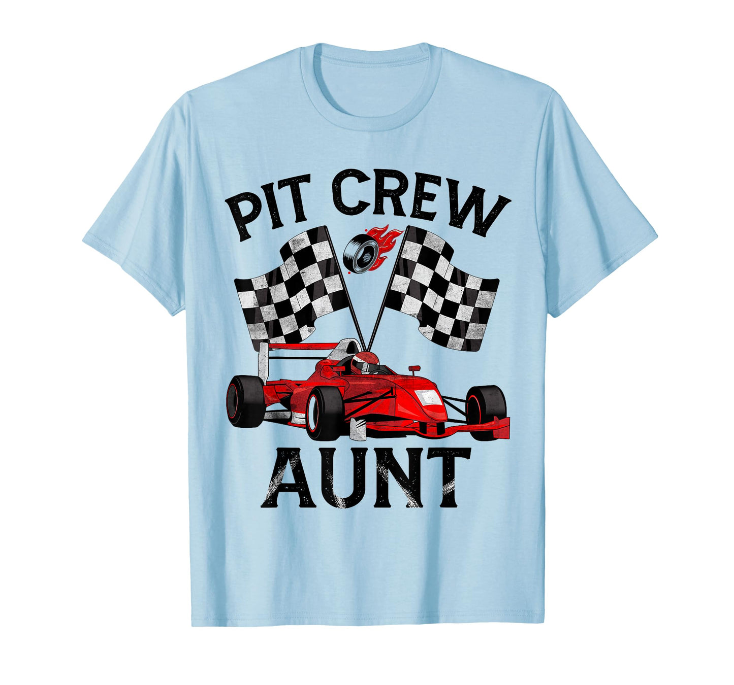 Pit Crew Aunt Race Car Birthday Party Racing Family T-Shirt