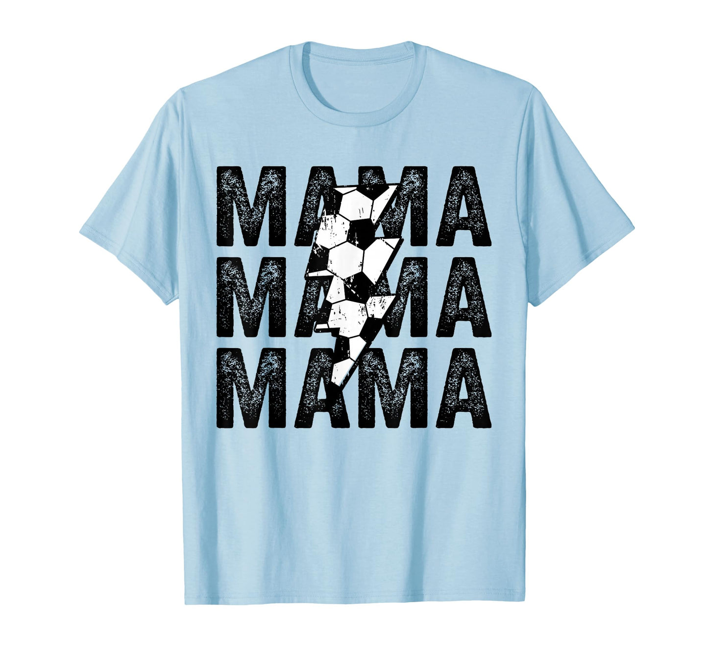 Soccer Mama Distressed Lightning Bolt Mom T-Shirt