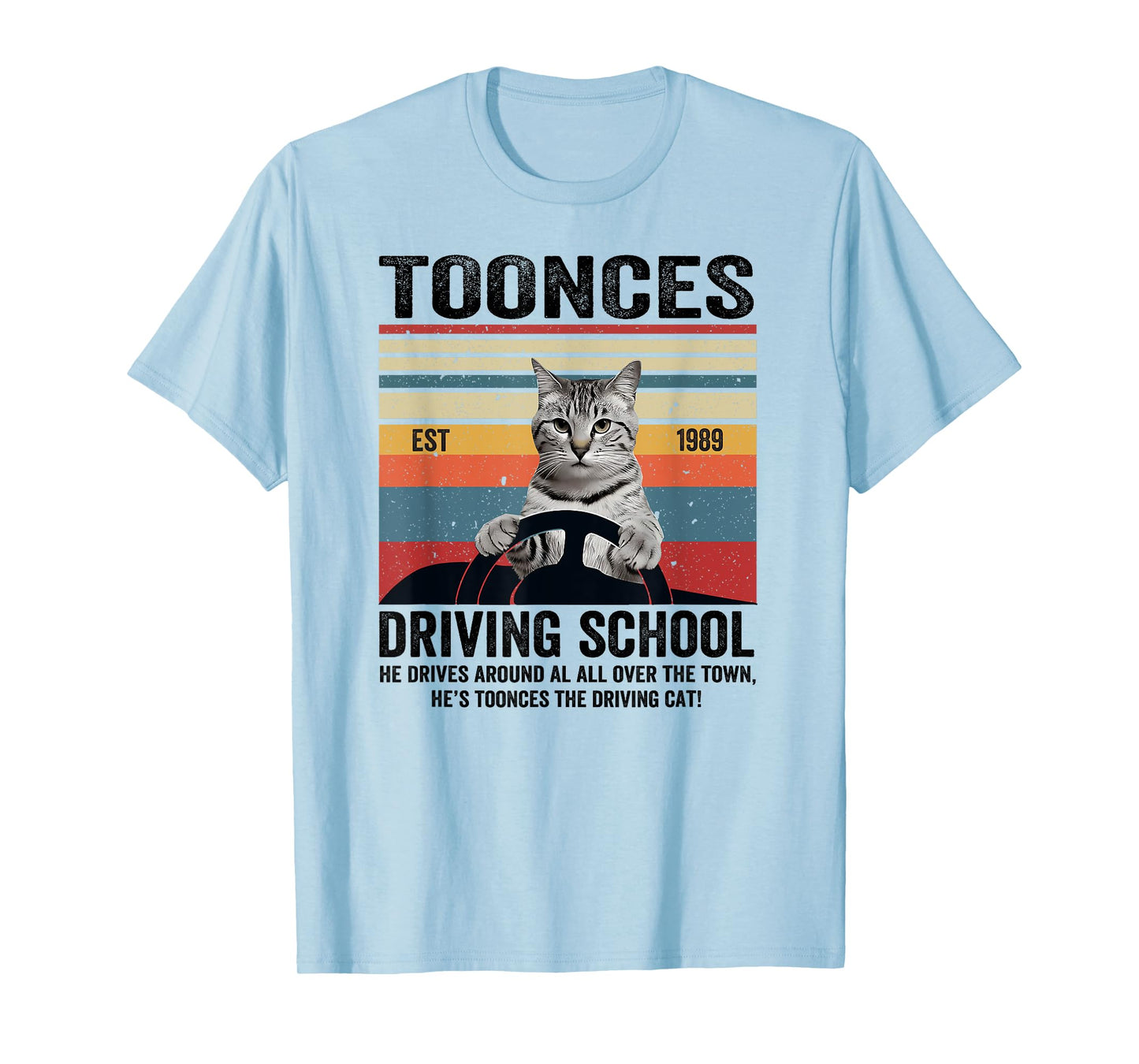 Toonces Driving School Est. 1989 The Driving Cat Retro Men T-Shirt