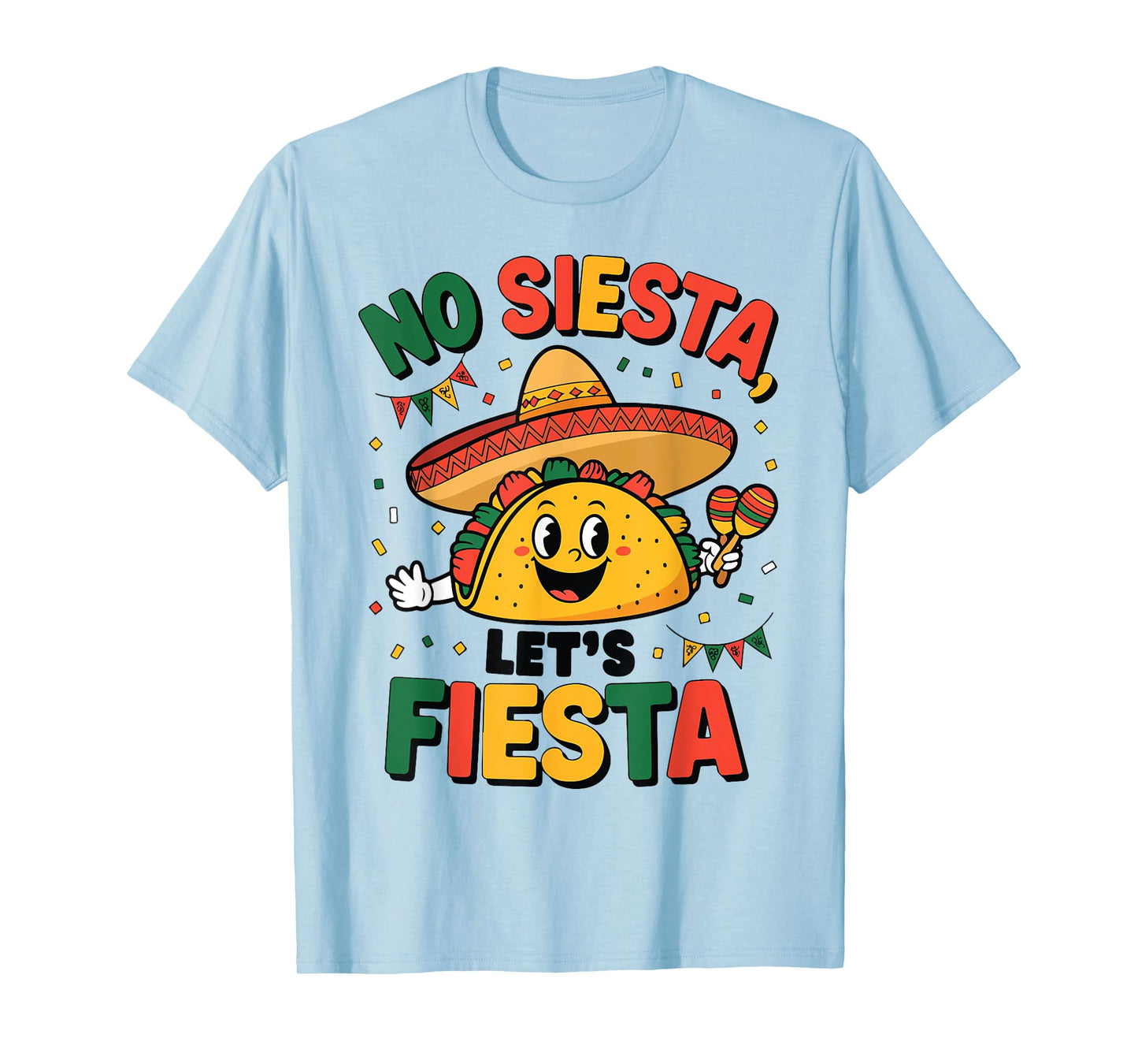 Funny No Siesta Let's Fiesta Cinco Mayo Taco Men Boy Toddler T-Shirt