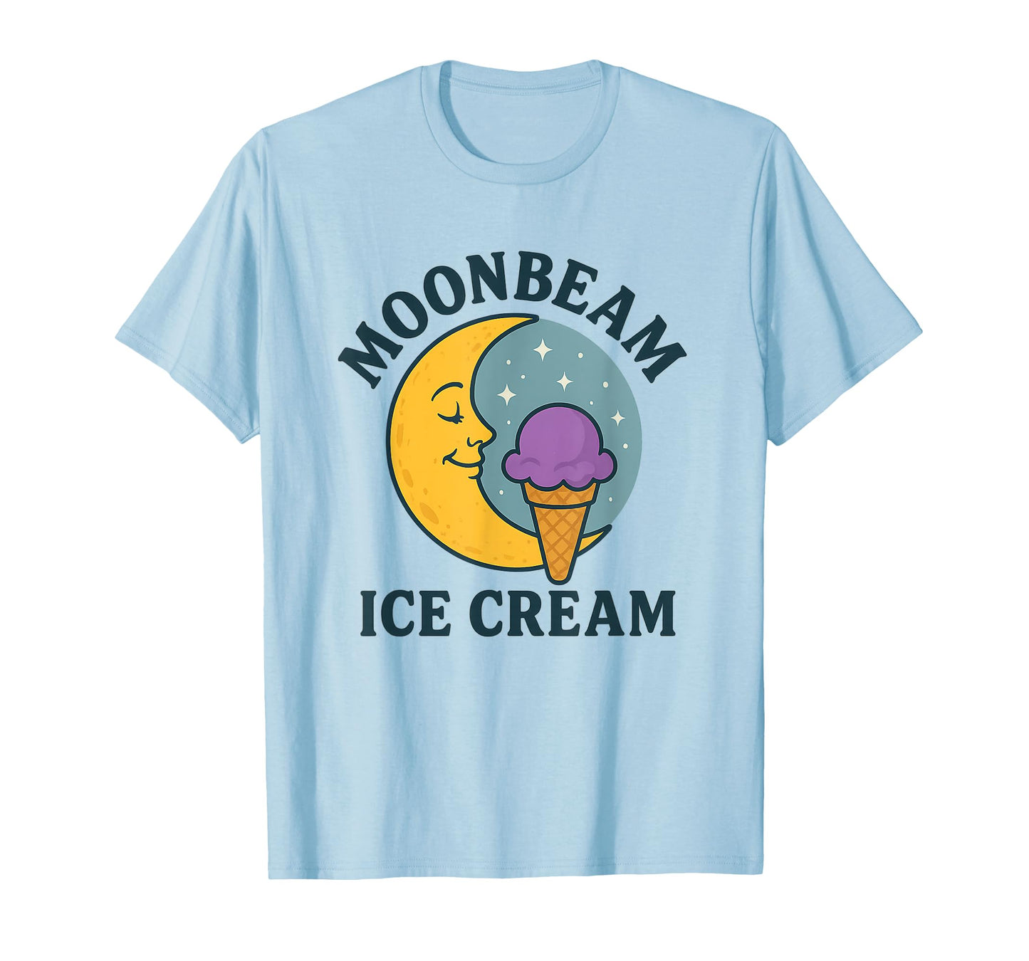 Moonbeam Ice Cream Moon Space Dessert Purple Scoop T-Shirt