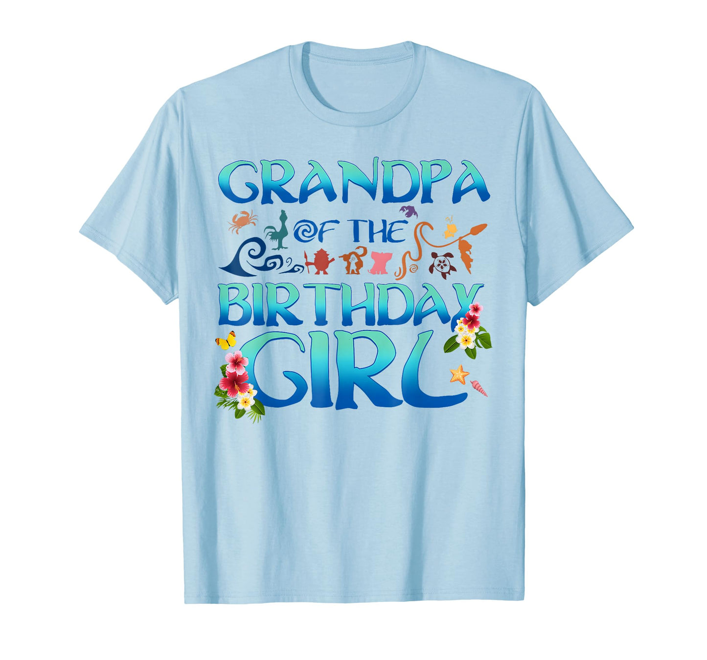 Grandpa Of The Birthday Girl Cute Oceania Adventure Family T-Shirt