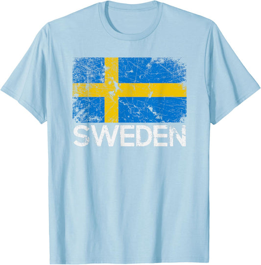 Swedish Flag T-Shirt | Vintage Made In Sweden Gift T-Shirt