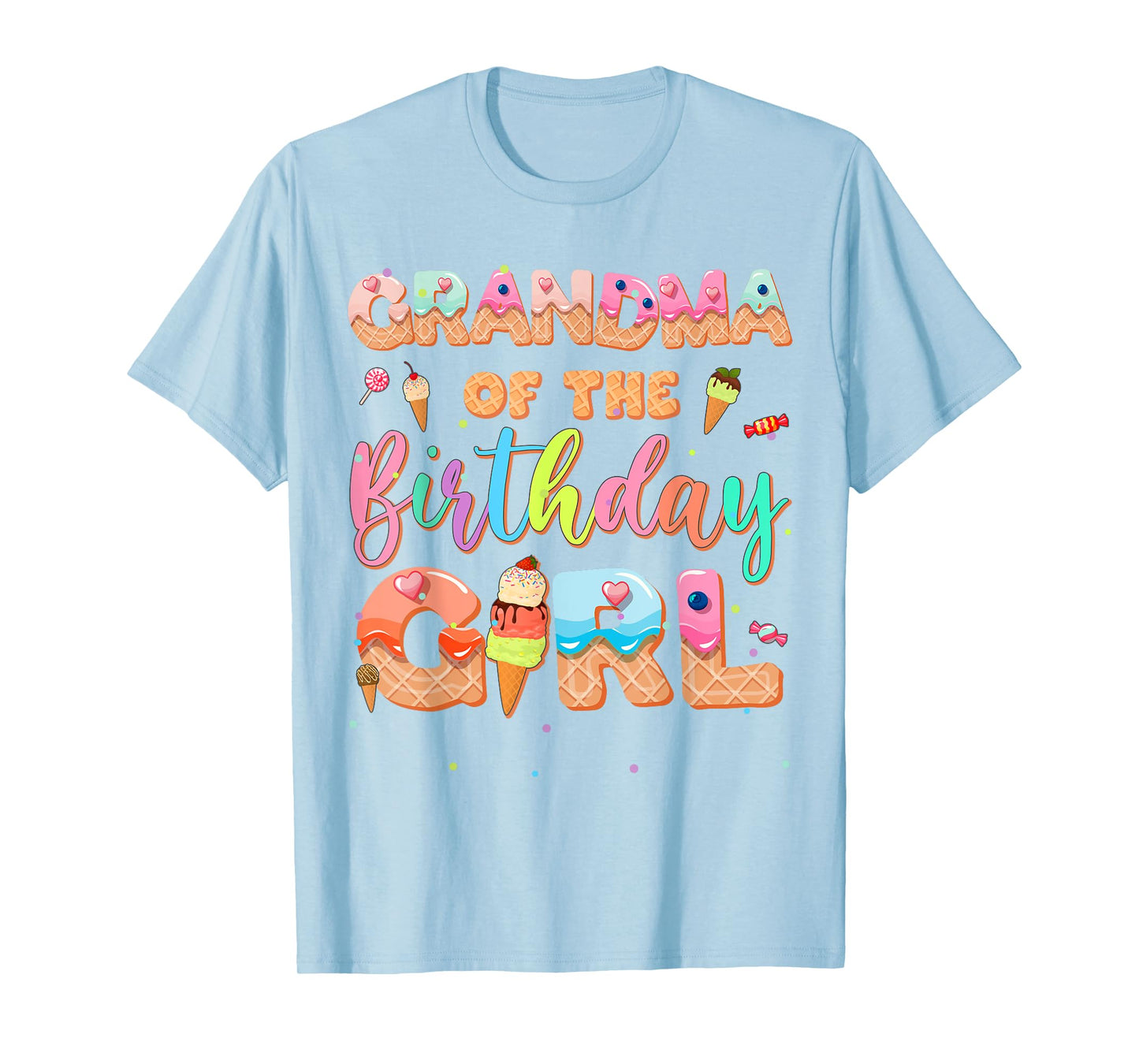 Grandma Of The Birthday Ice Cream Family Matching Party T-Shirt