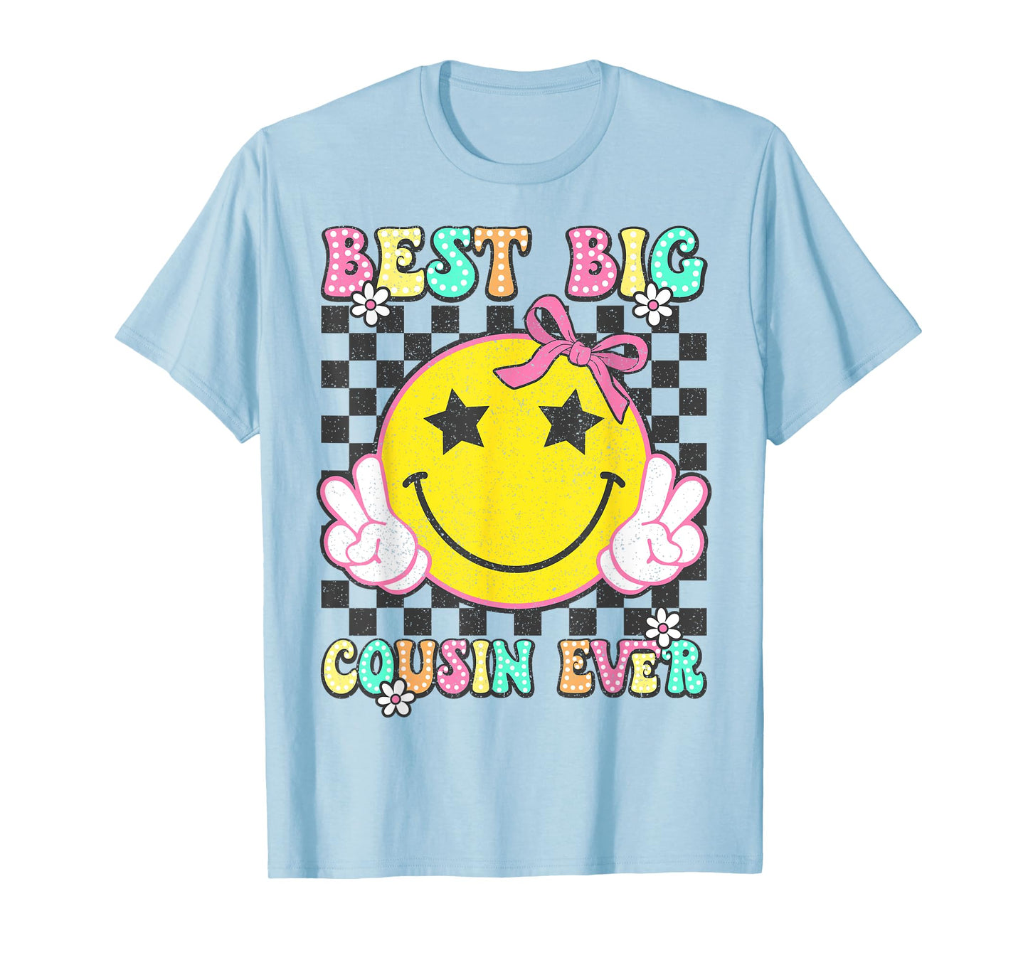 Retro Groovy Best Big Cousin Ever Girls T-Shirt