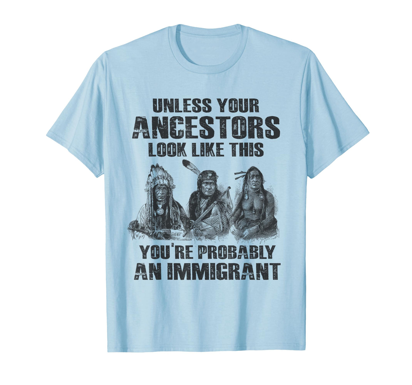 American Pride Tee Gift Native American Present Unless Your Ancestors Look Like This You're An Immigrant T-Shirt