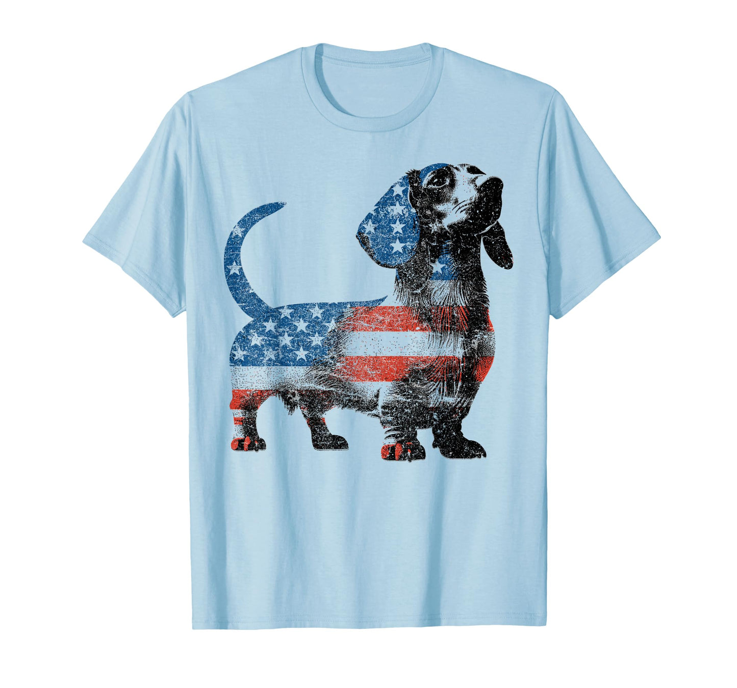 Patriotic Dachshund Dog Lovers American Flag 4th of July Women Men T-Shirt
