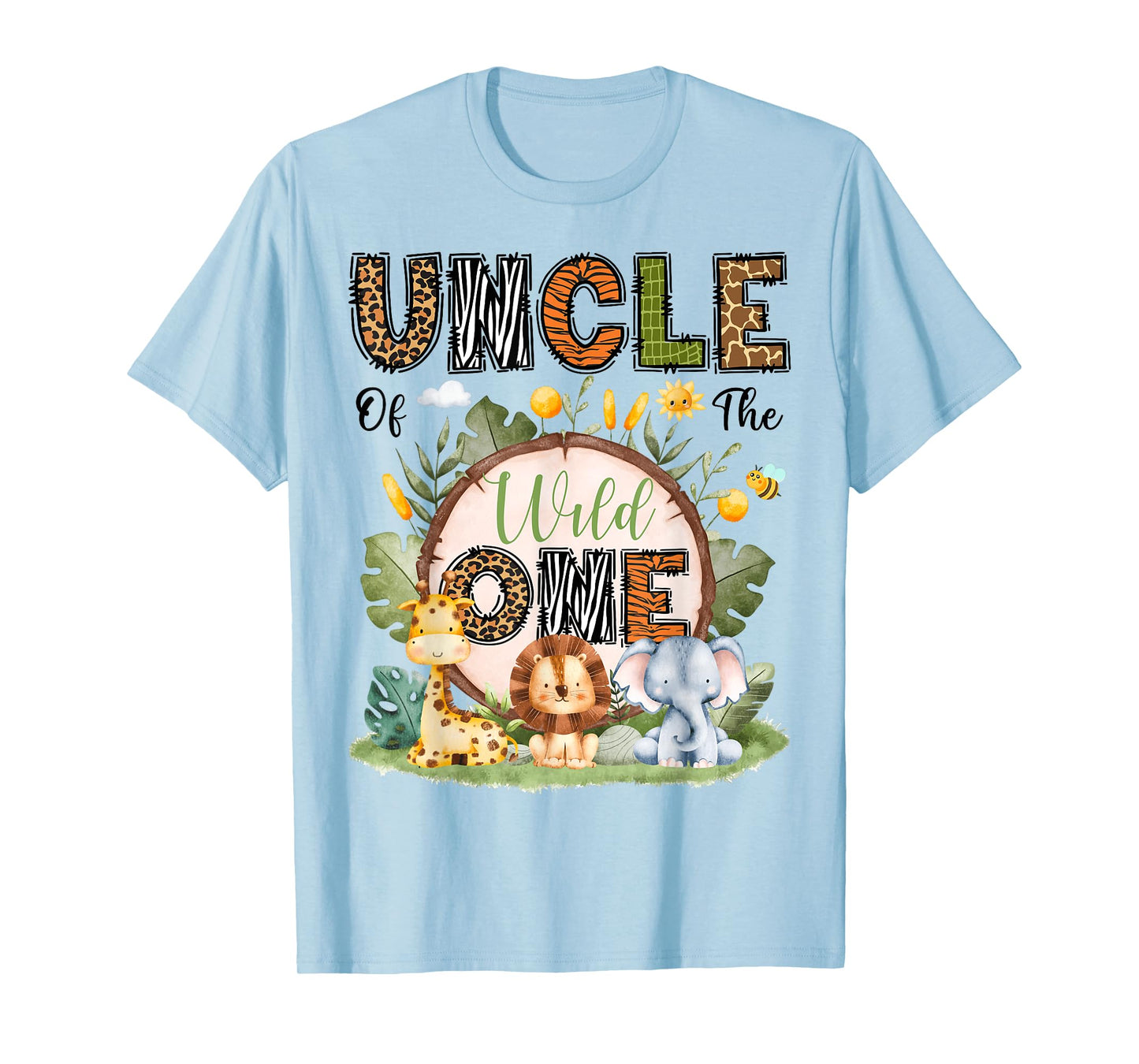 Uncle Of The Wild One 1St Birthday Boy Safari Jungle T-Shirt