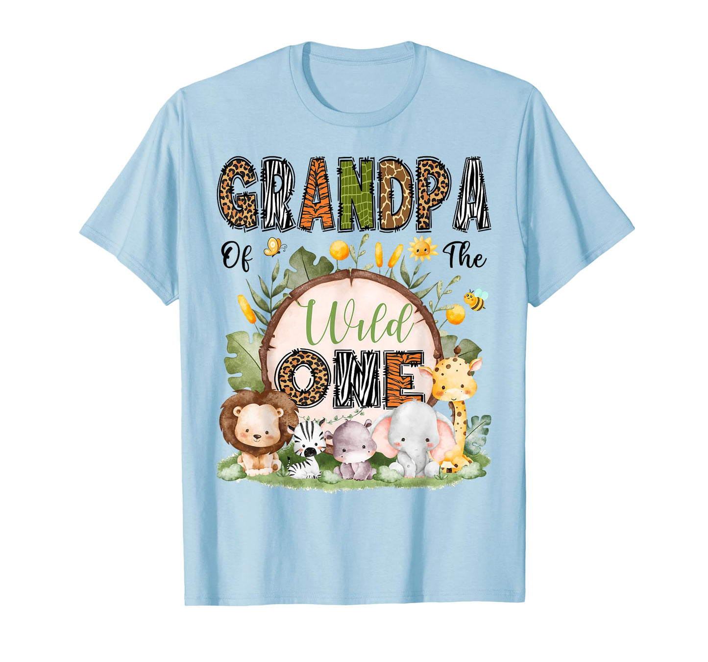 Grandpa Of The Wild One 1St Birthday Boy Safari Jungle T-Shirt