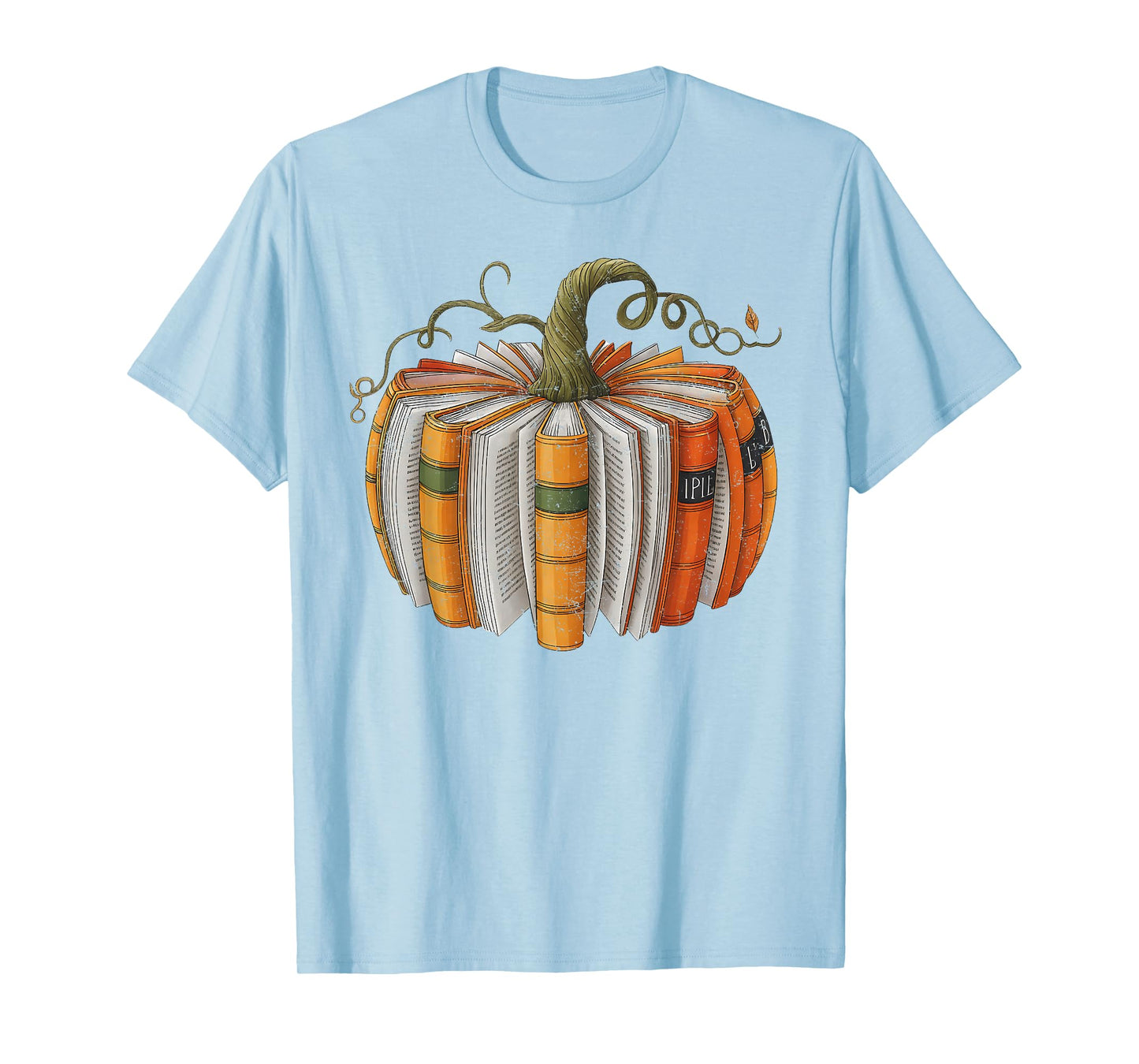Retro Reading Halloween Fall Book Pumpkin Spooky Women Men T-Shirt