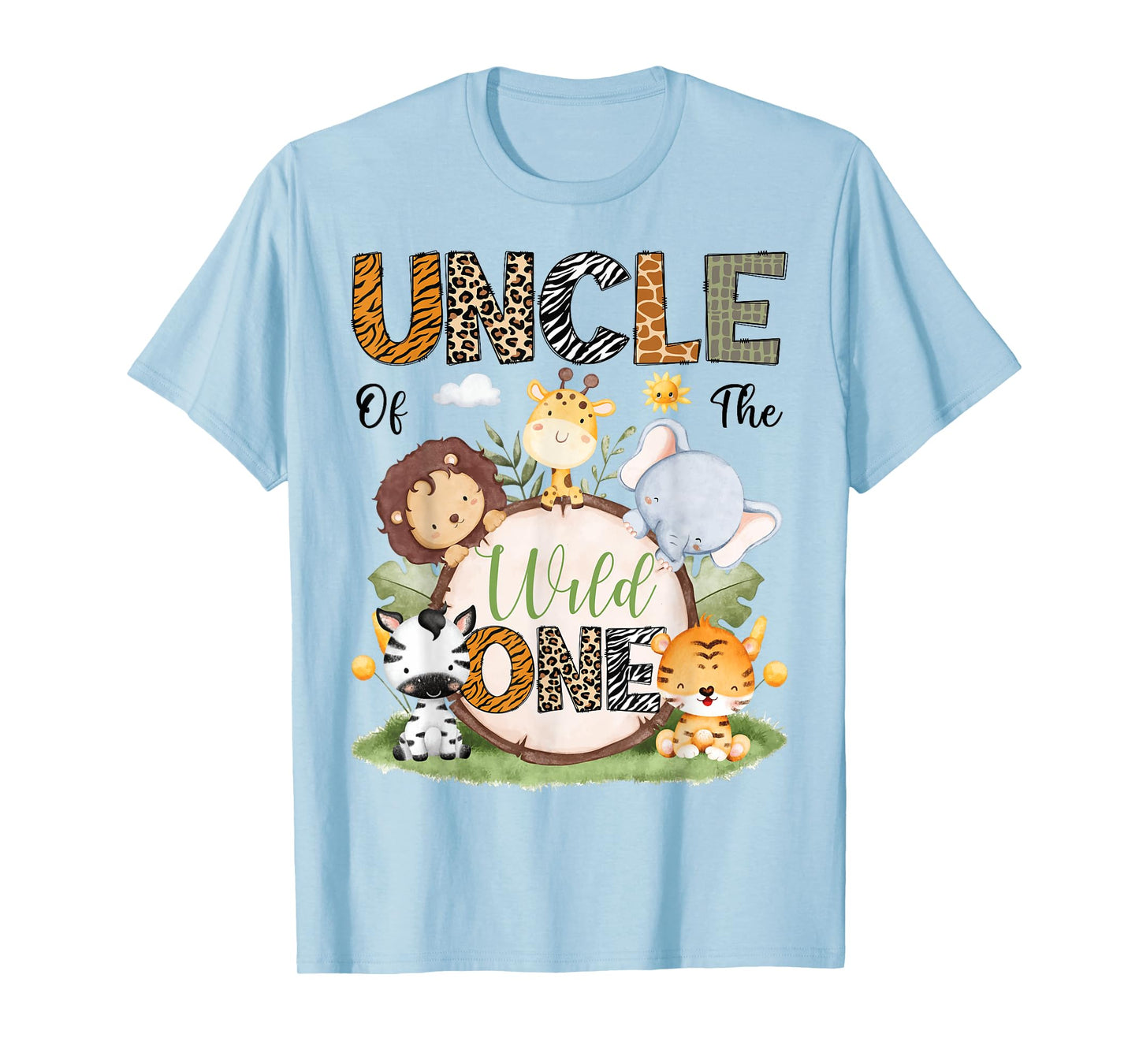 Uncle Of The Wild One 1St Birthday Boy Safari Lover T-Shirt