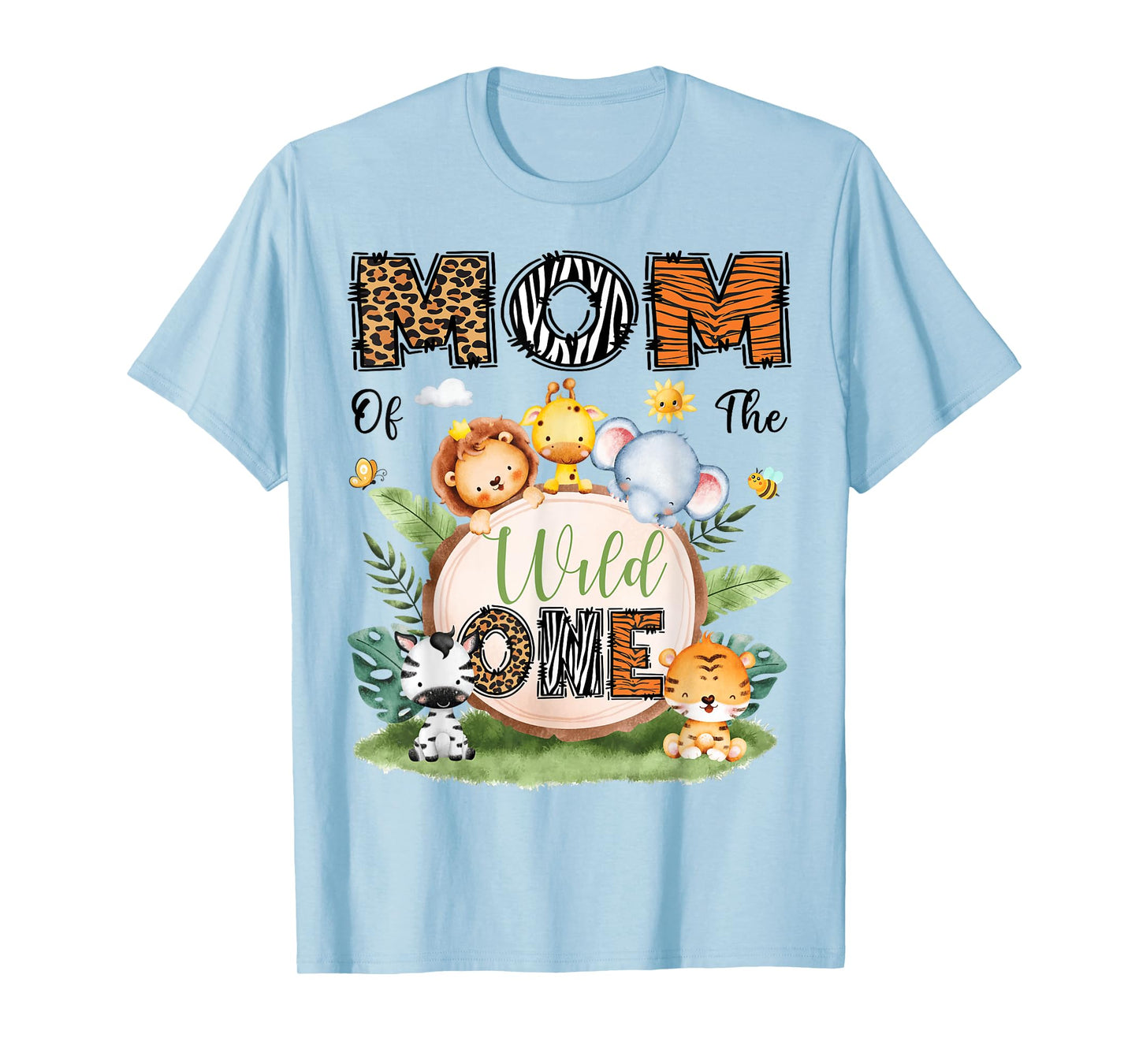 Mom Of The Wild One 1St Bday Boy Safari Woodland T-Shirt