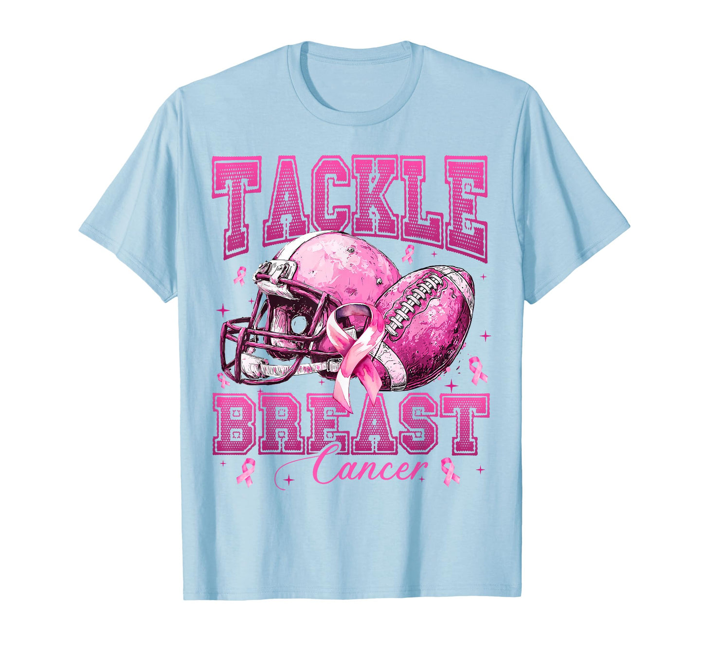 Tackle Breast Cancer Awareness Football Pink Out Cheer Mom T-Shirt
