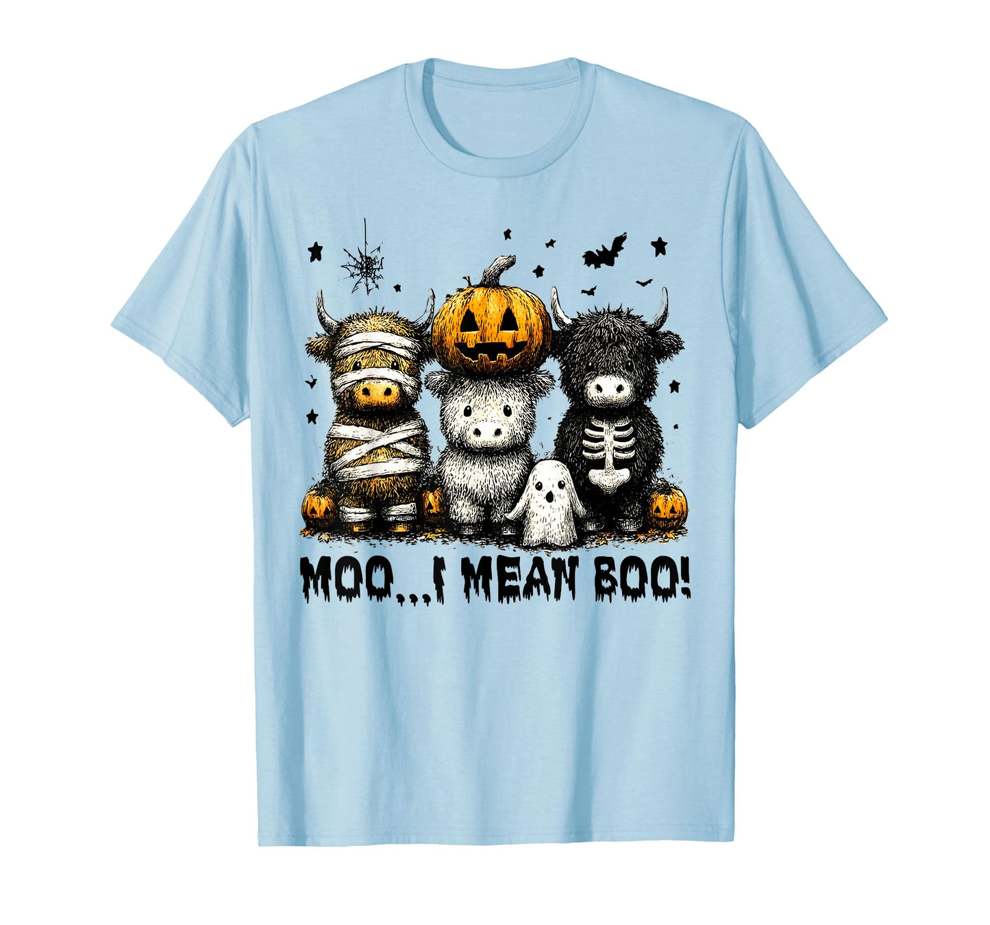 Ghost Cow Moo I Mean Boo Halloween Outfit Funny Cow Lover T-Shirt